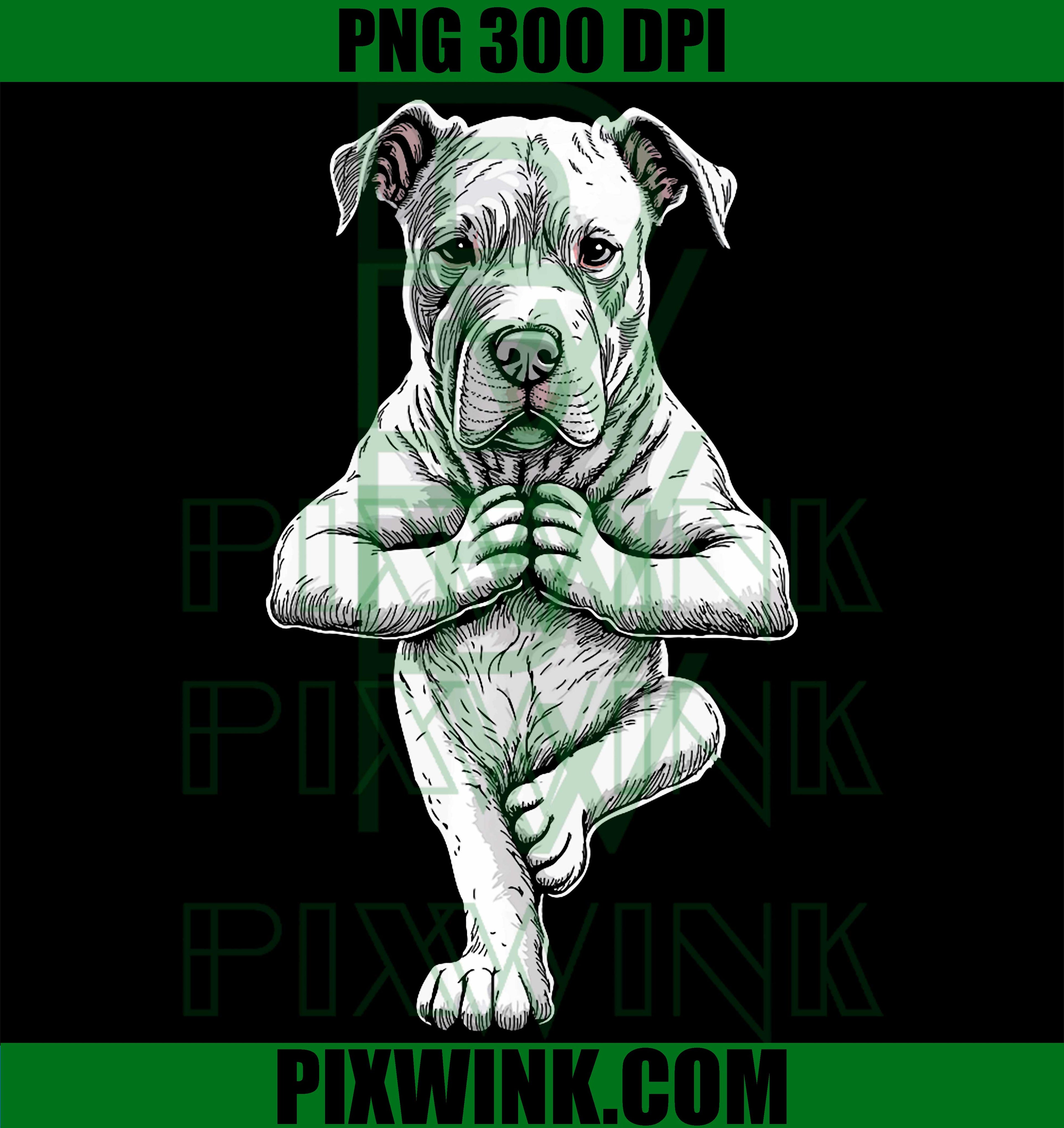 Dogo Argentino Yoga PNG, Funny Puppy Tree Pose Asana Dog PNG