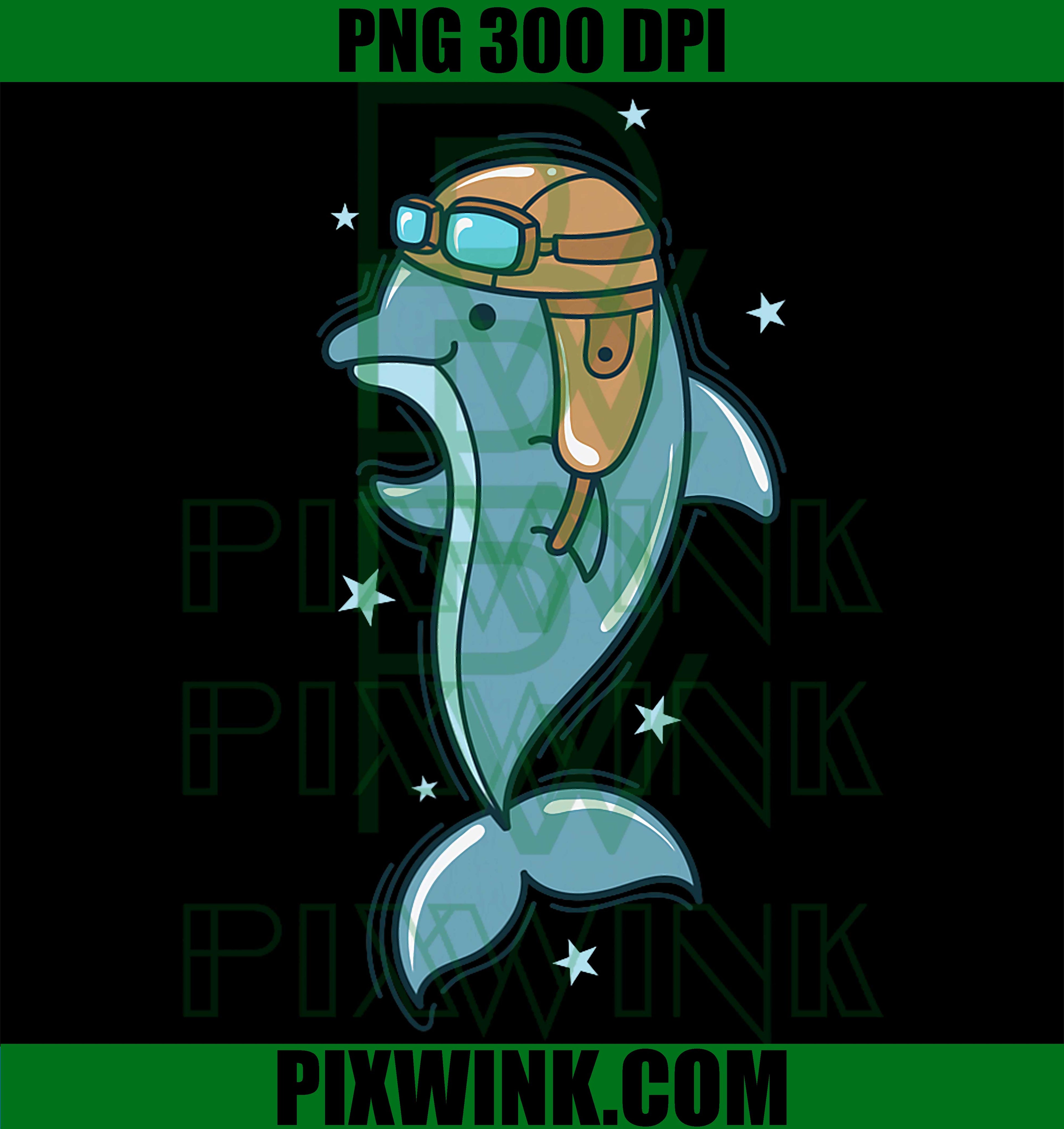 Dolphin Pilot Sea Mammal PNG, Funny Ocean Animal Pilot PNG