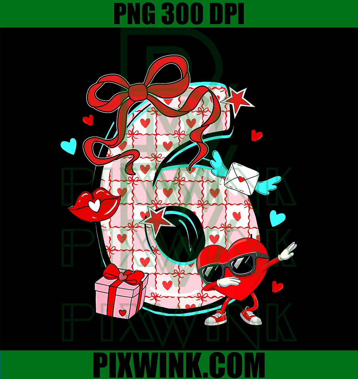 Valentine 67 PNG, Six Seven Meme Dabbing Hearts Matching Couple PNG