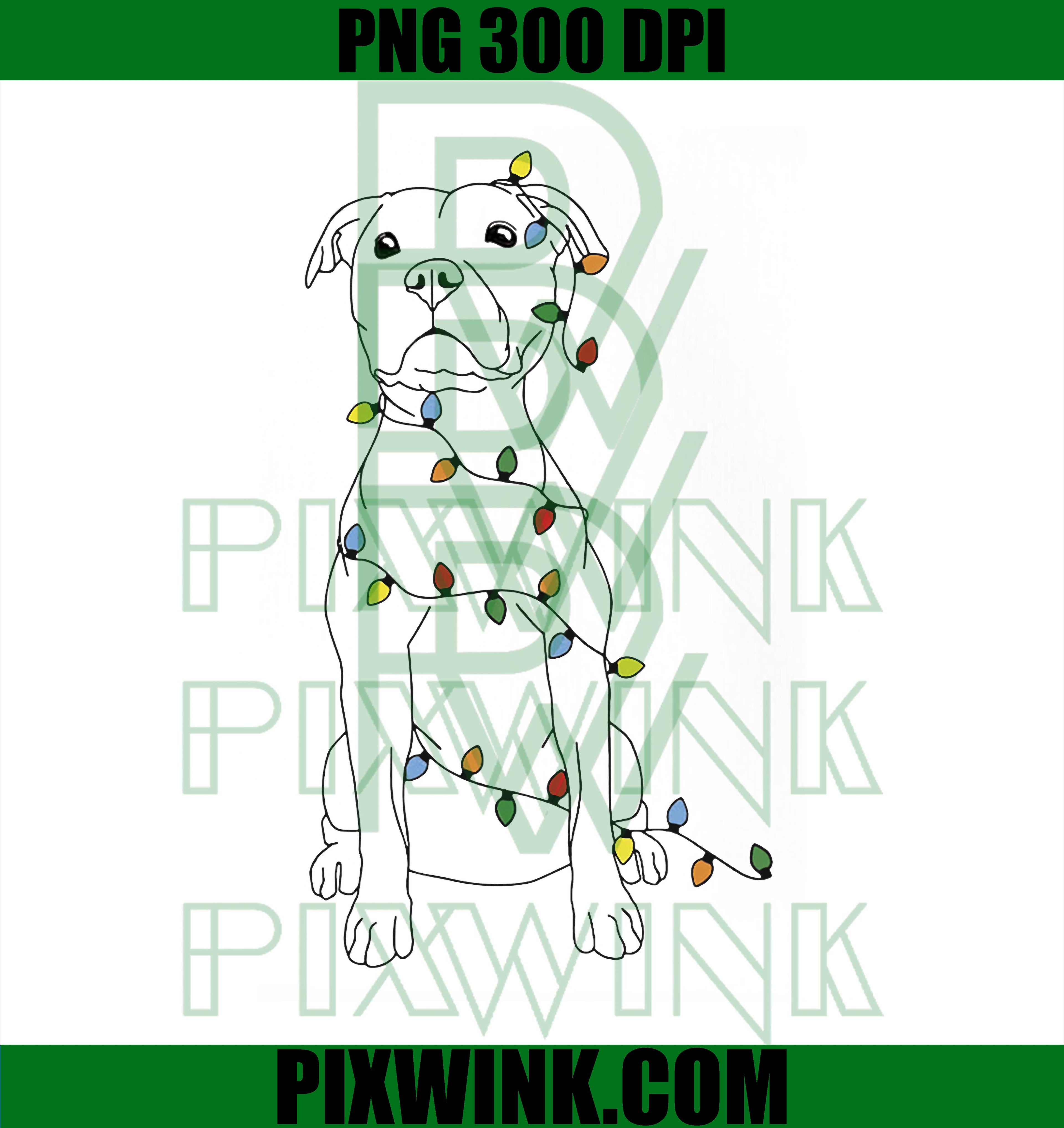 Dog Owner Christmas Lights Pitbull Mom Holiday PNG