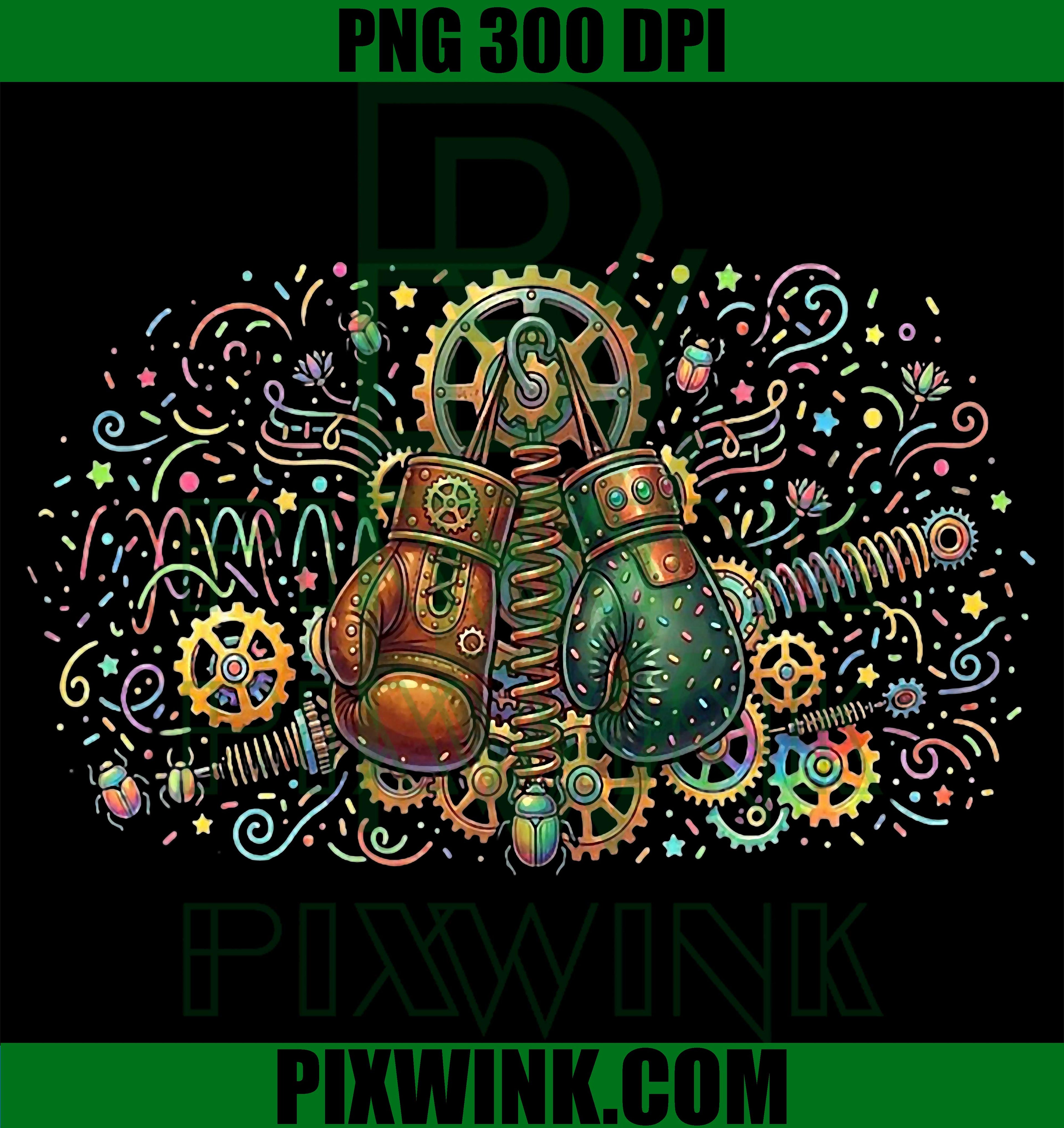 Steampunk Boxing Gloves PNG, Fighter Combat Vintage Design PNG