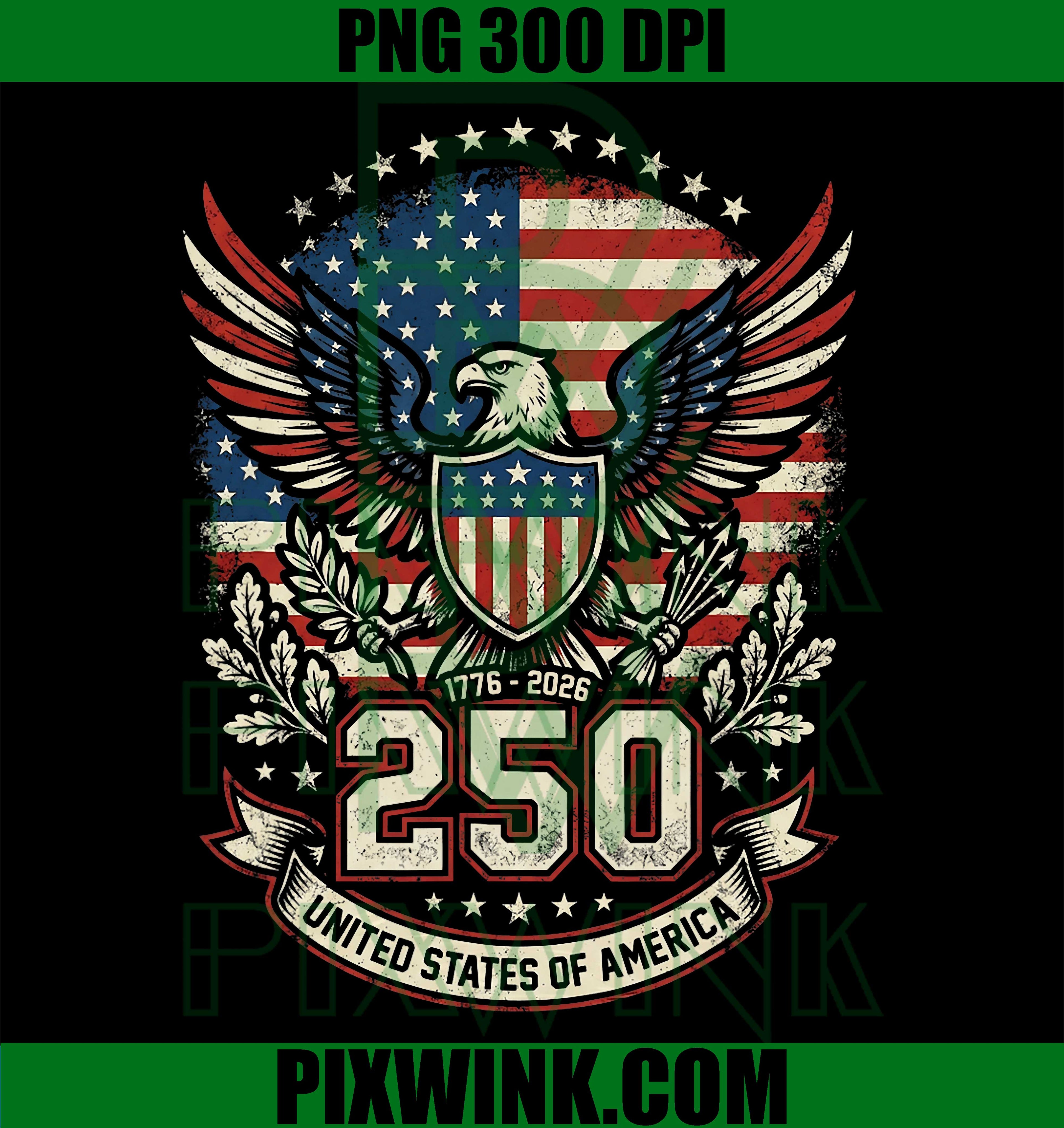 Patriotic 250 Years USA PNG, 250 Anniversary American 4th Of July PNG