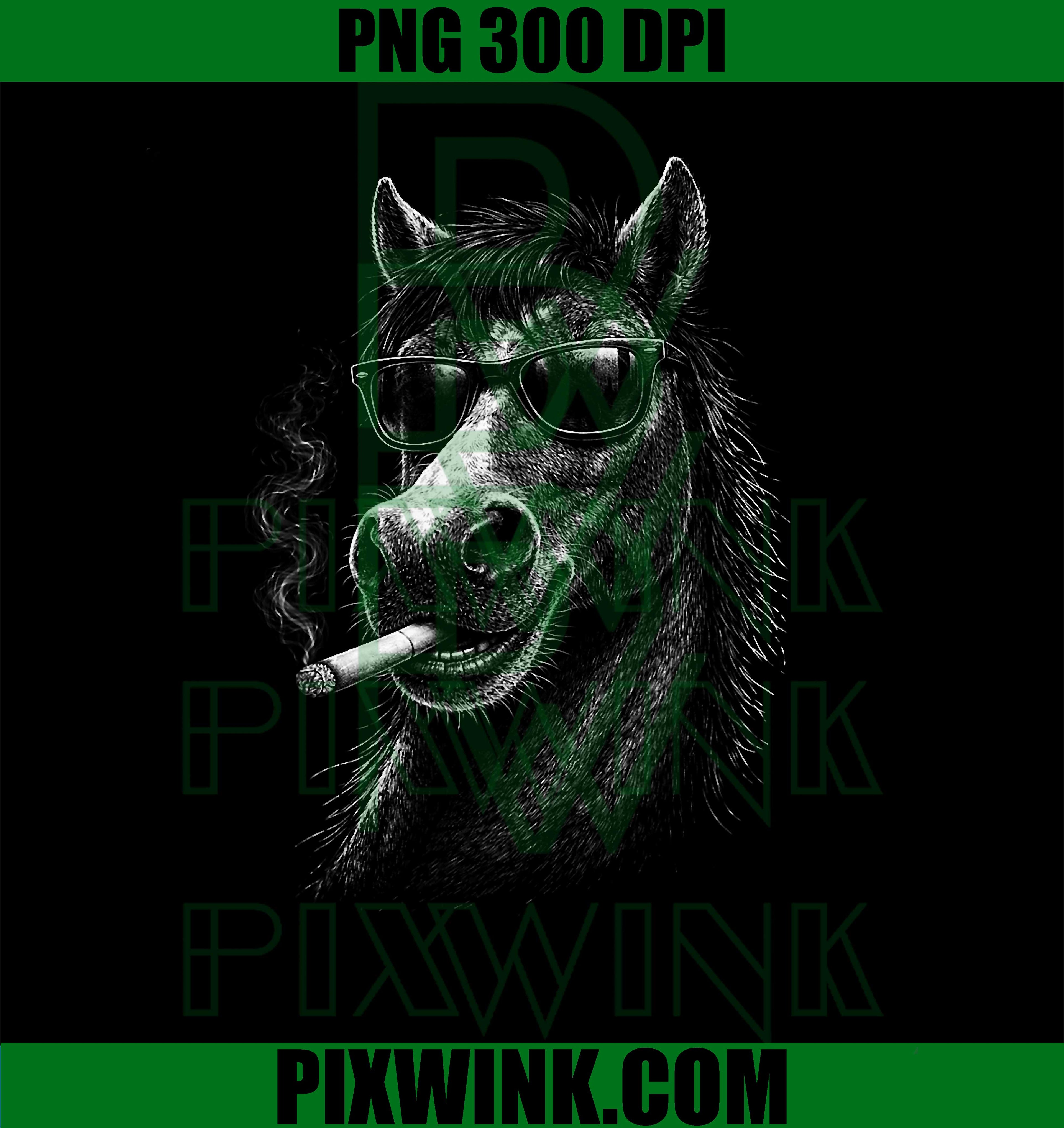 Horse Derby PNG, Smoking Horse PNG, Funny Racing Design PNG
