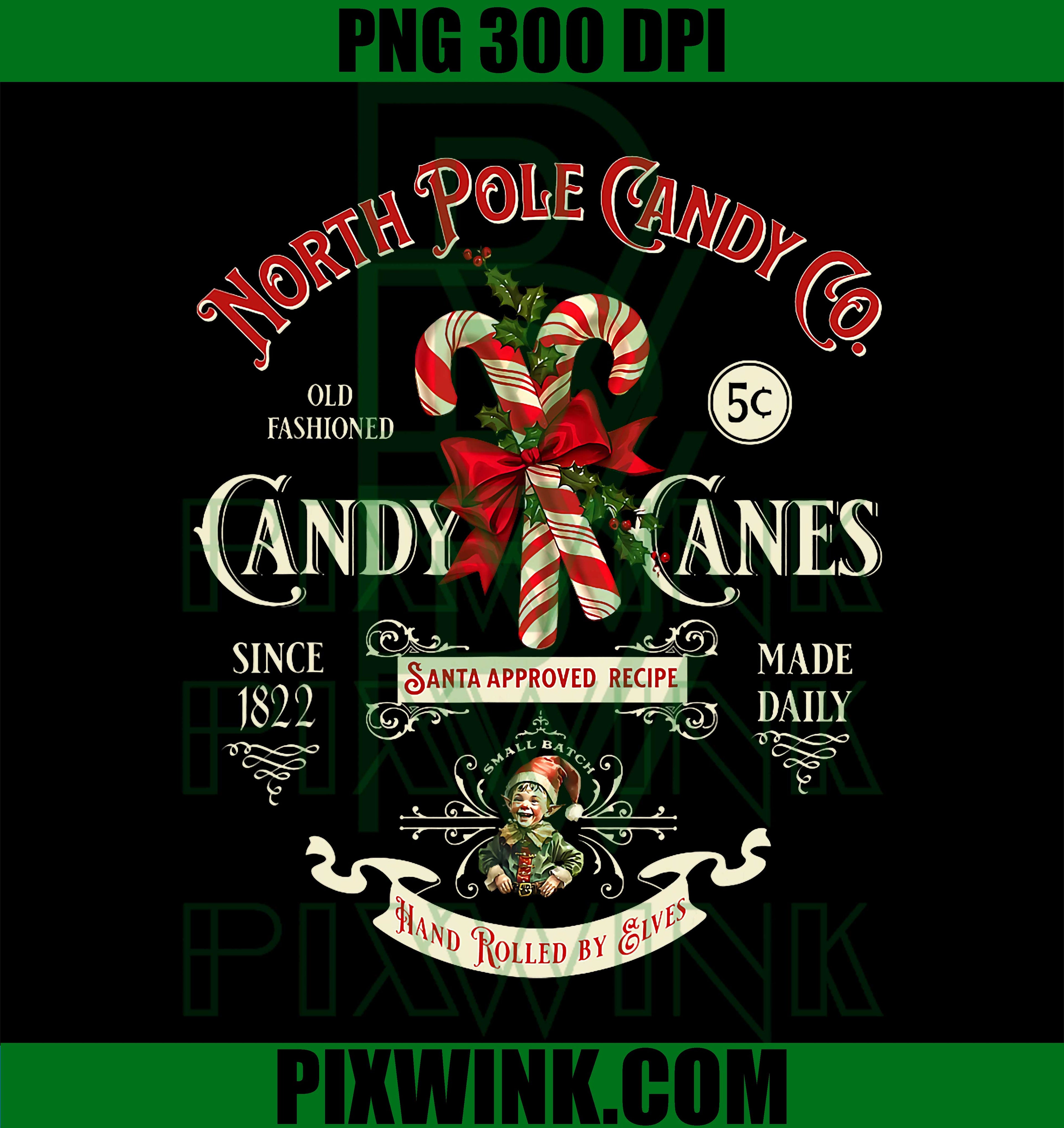 Old Fashioned North Pole Candy Cane Company Elf Christmas PNG