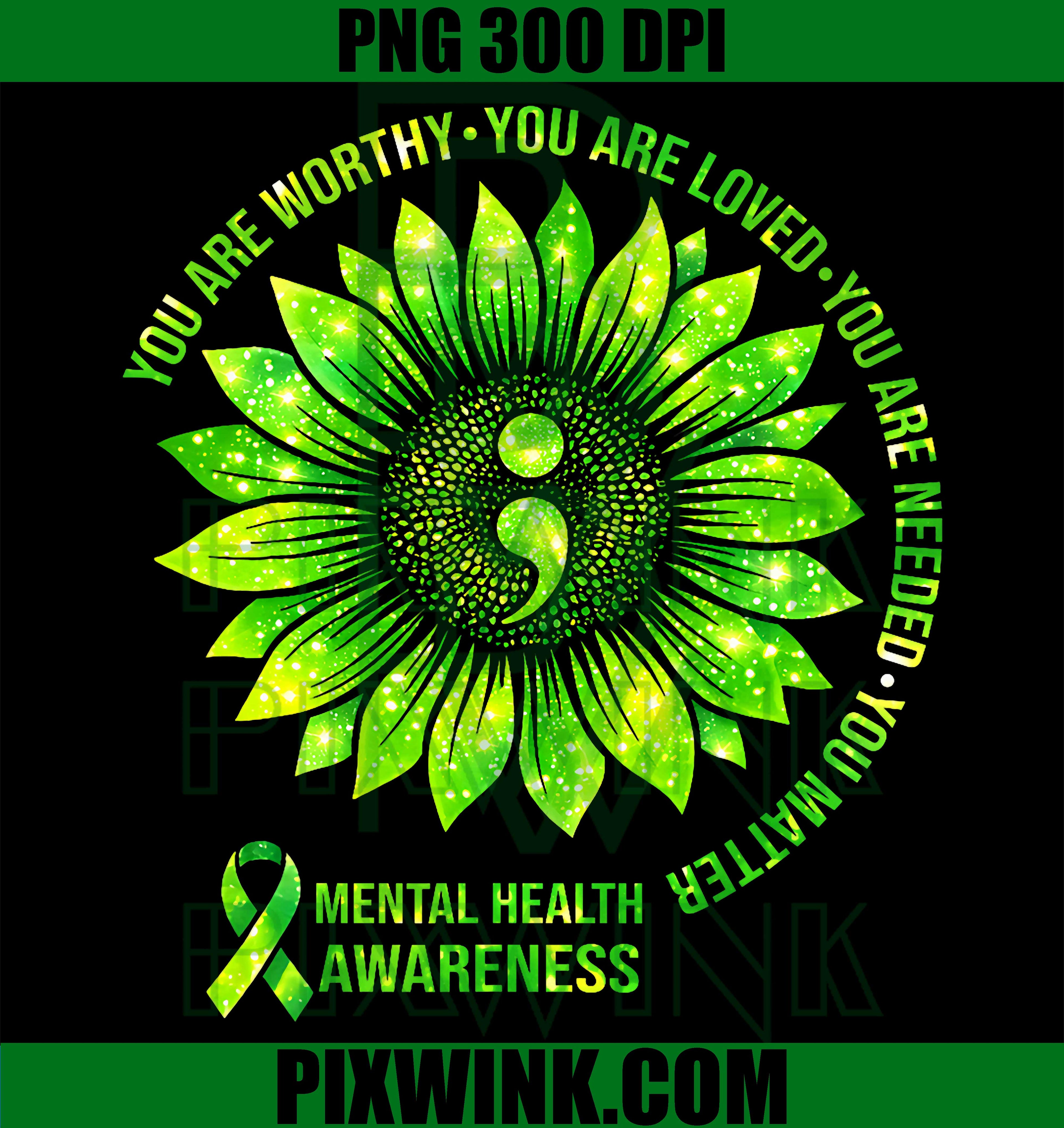 Sunflower You Matter PNG, Mental Health Awareness Motivational Design PNG