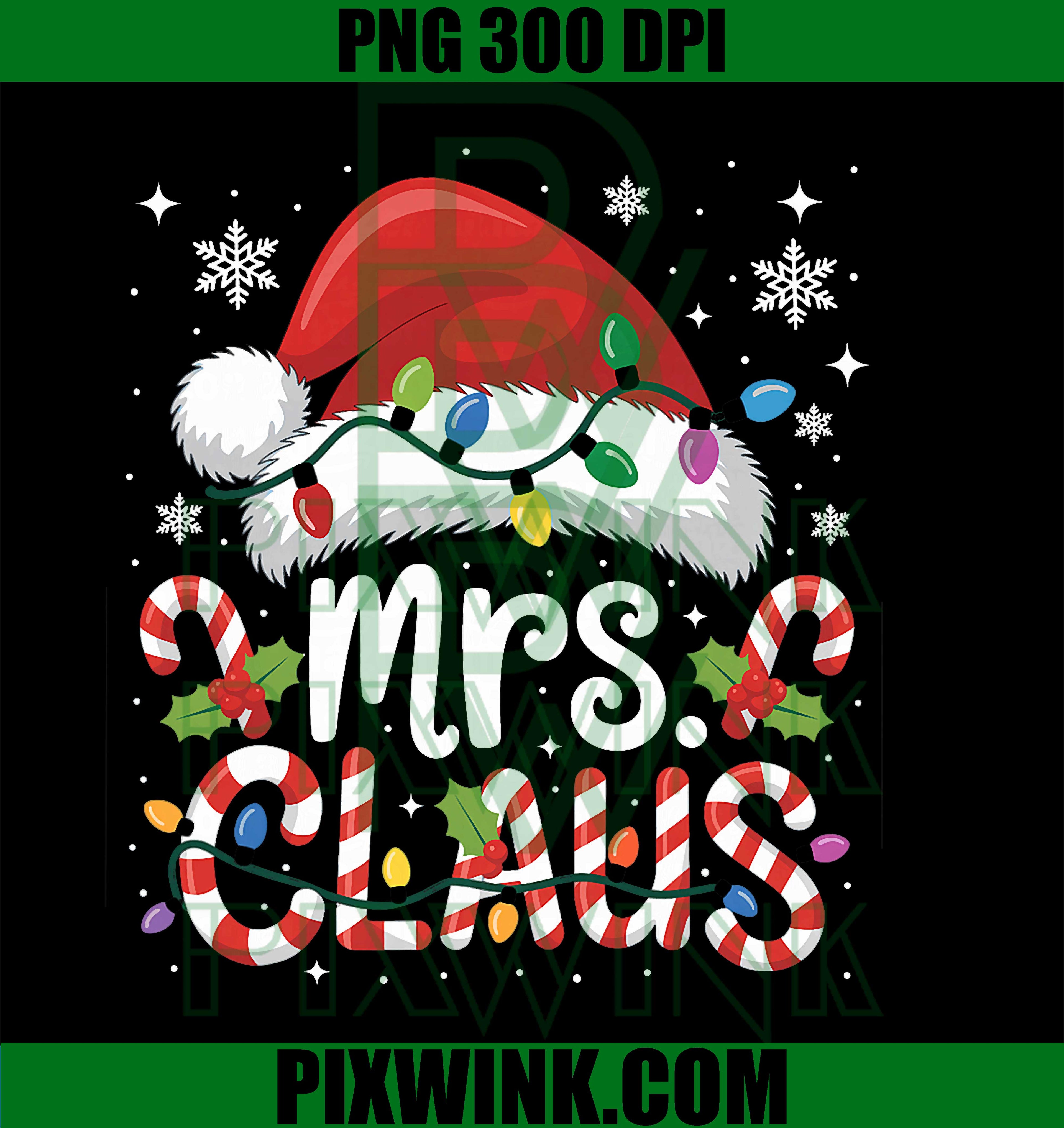 Mr and Mrs Claus Couples Matching Christmas PNG