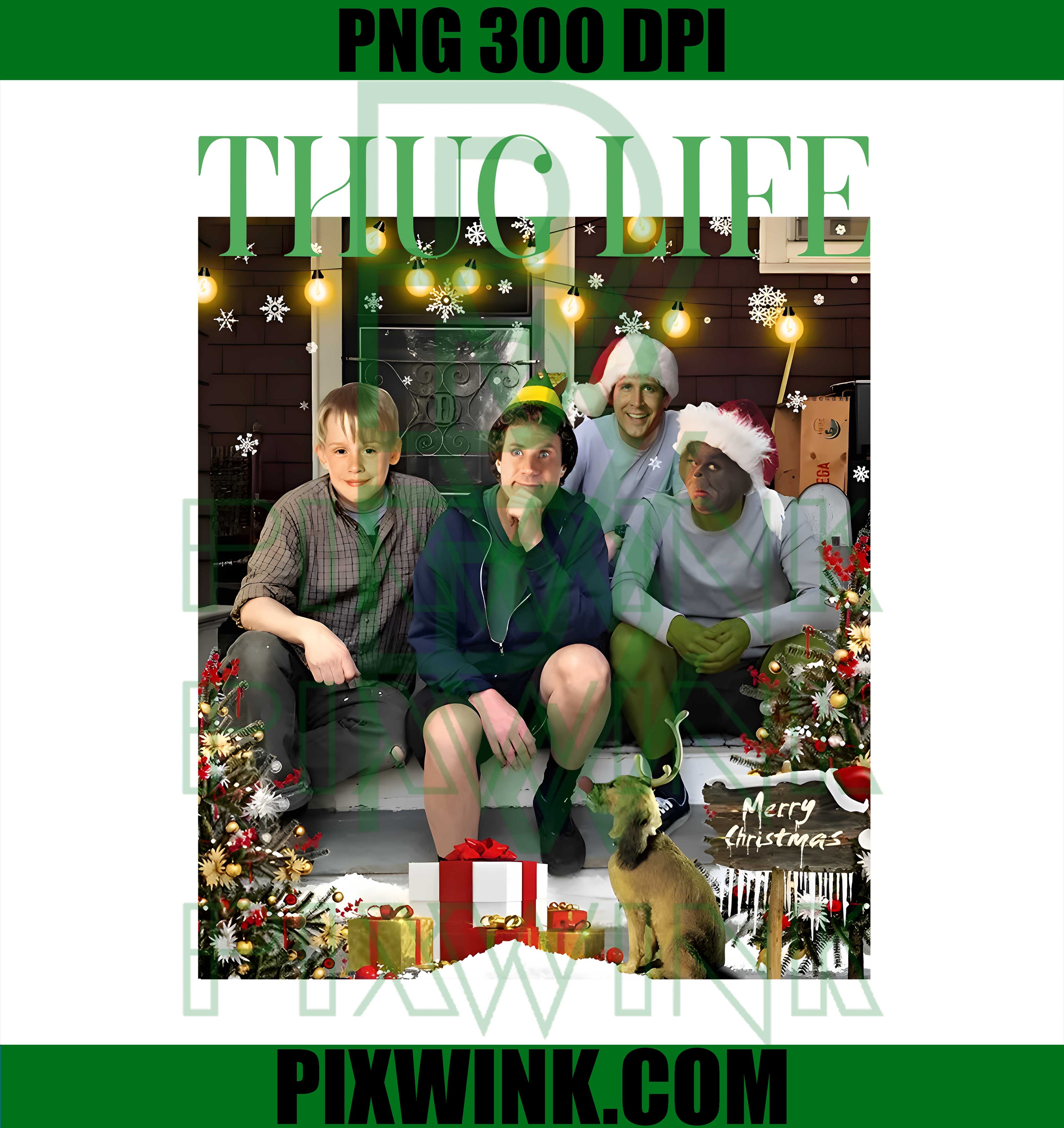 Christmas Thug Life PNG, Movie Characters PNG, Holiday Humor Design PNG