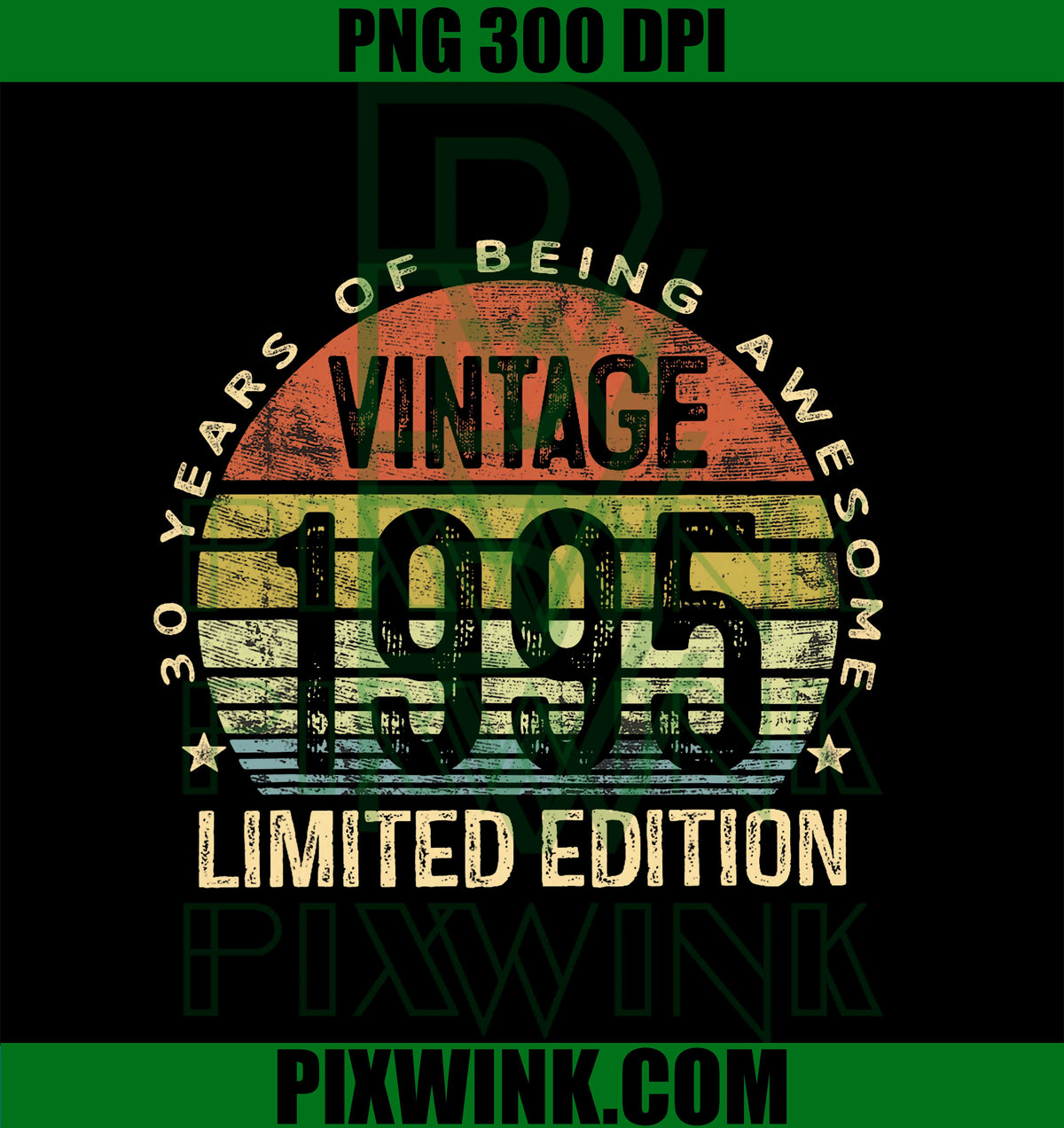 Vintage 1995 Limited Edition 30-Year-Old Gifts 30th Birthday PNG