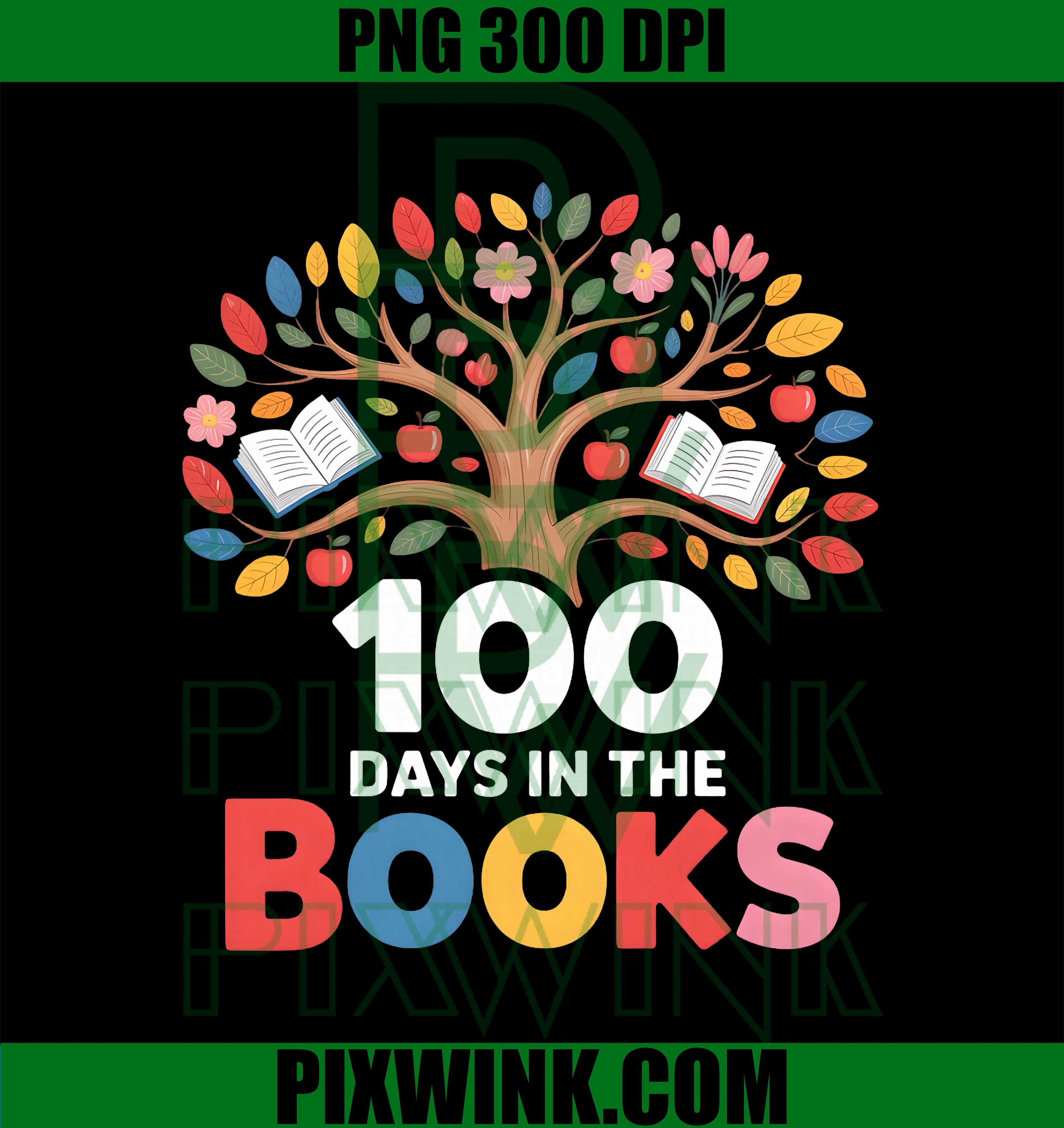 100th Day of School, 100 Days in The Books Reading Teacher PNG