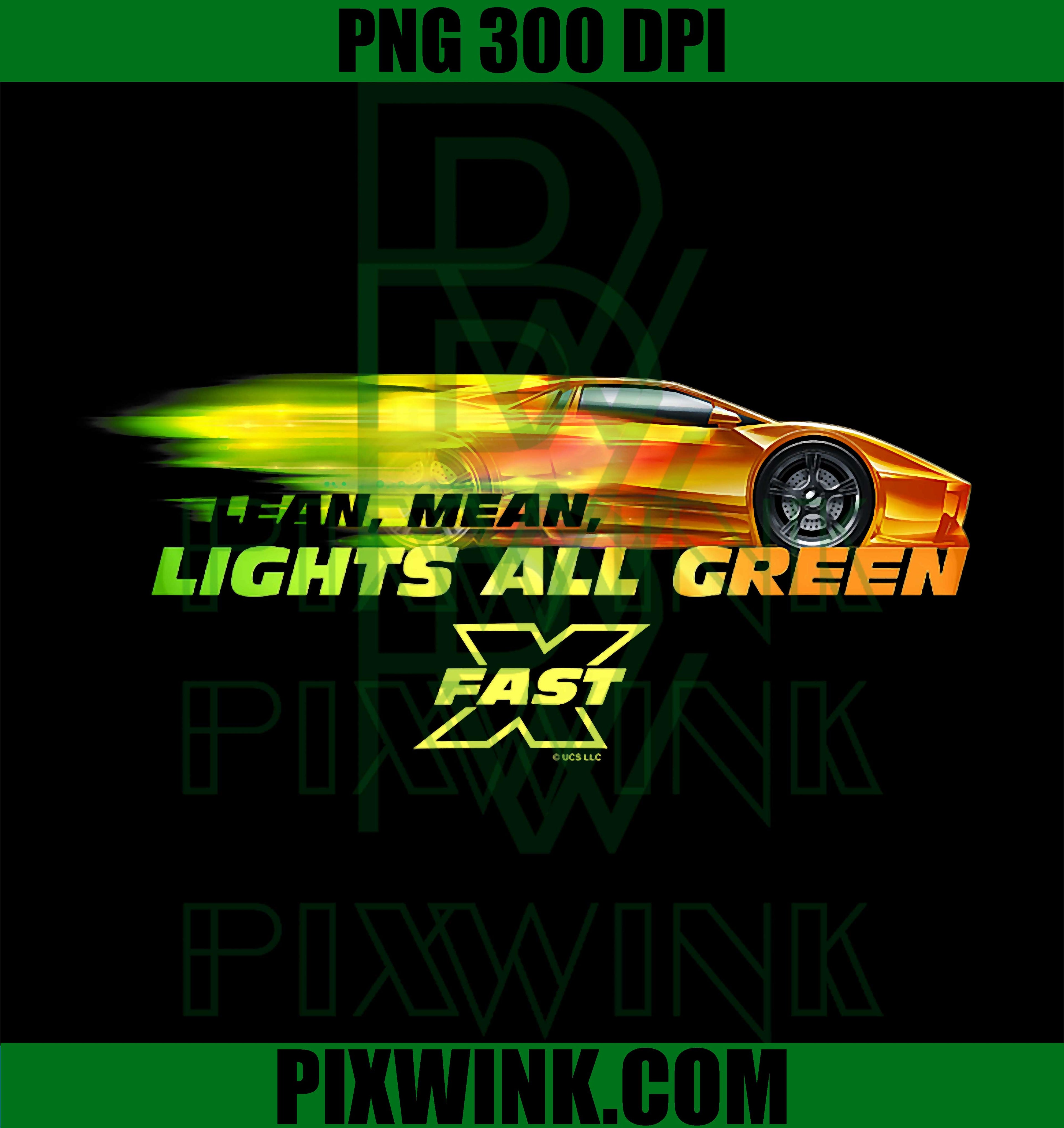 Fast X Lean Mean Lights All Green PNG, Lamborghini Gradient PNG