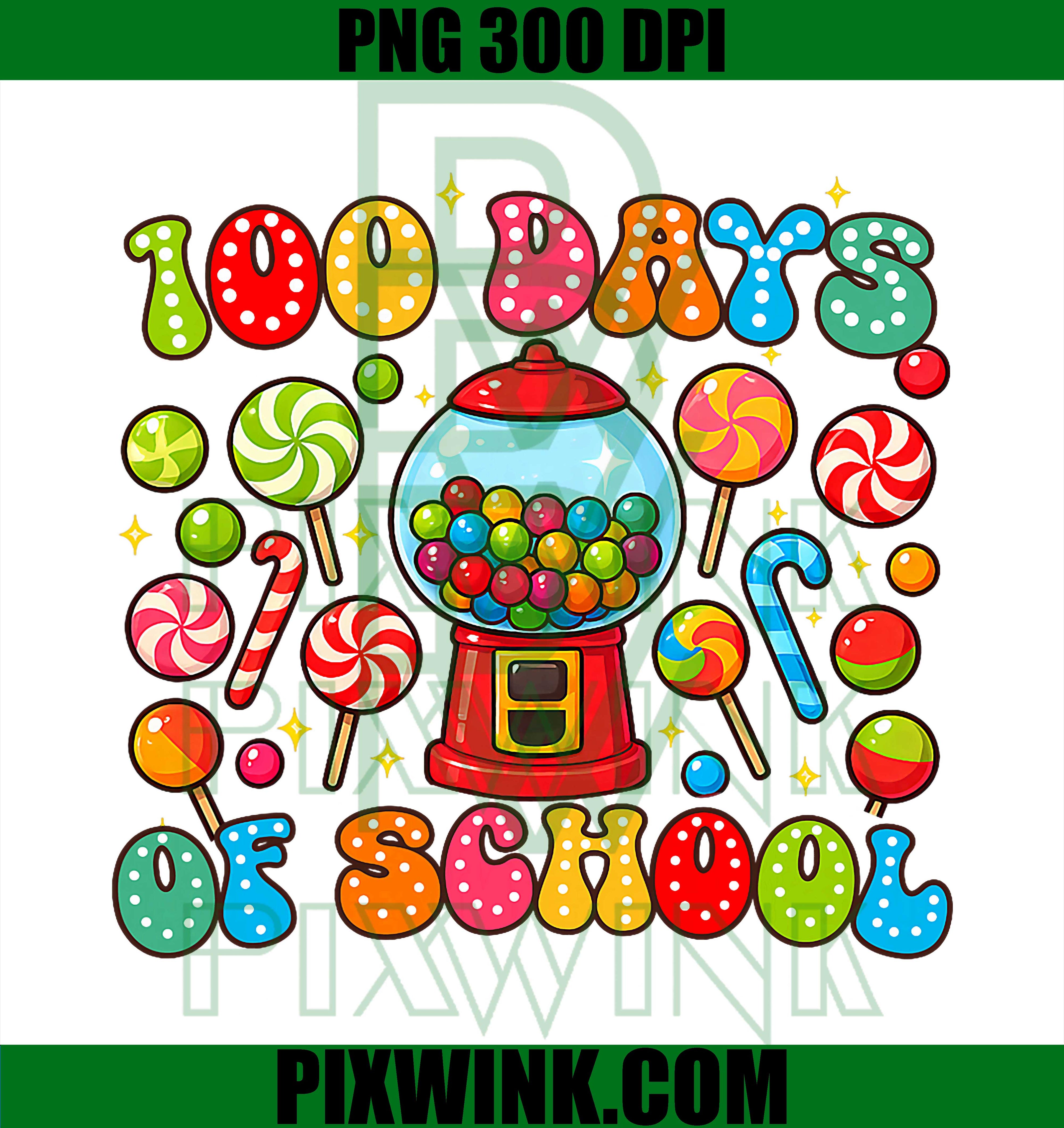 100 Day of School Girls Pink Coquette Bow School Teacher PNG