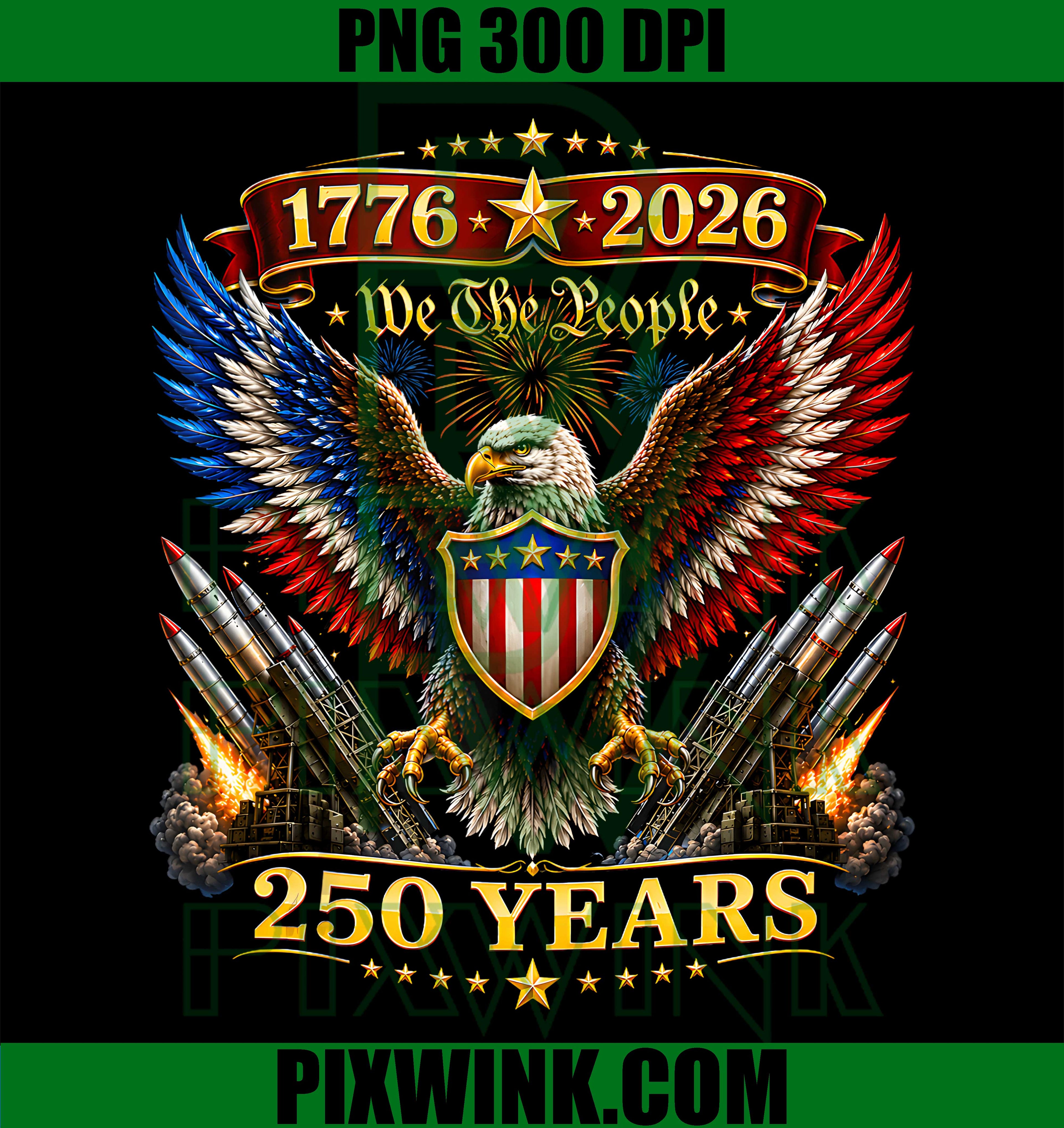 250th Anniversary USA Patriotic PNG, 4th of July America 250 Years PNG