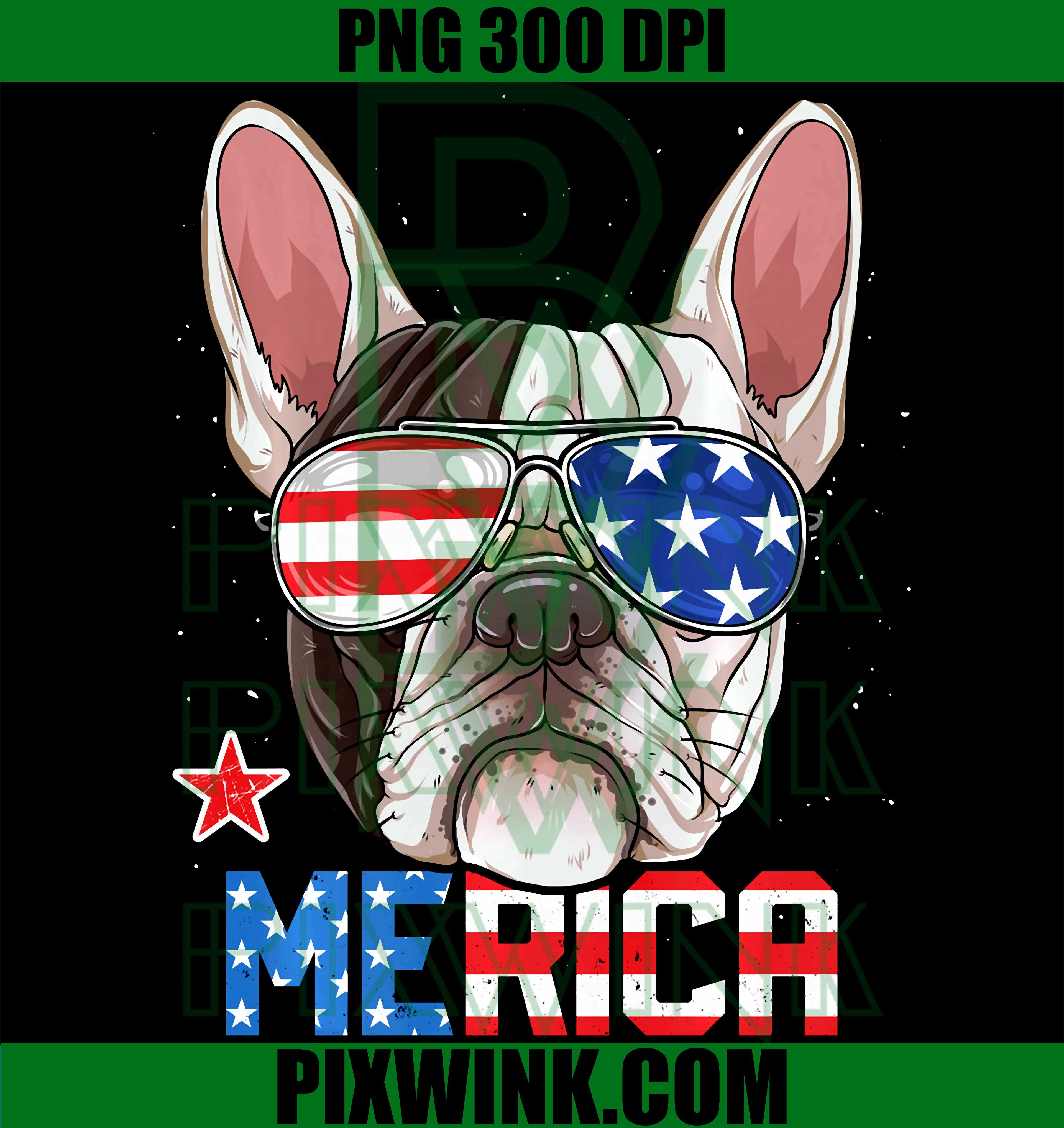 French Bulldog Merica 4th Of July PNG, Men Boys Dog Puppy Graphic PNG