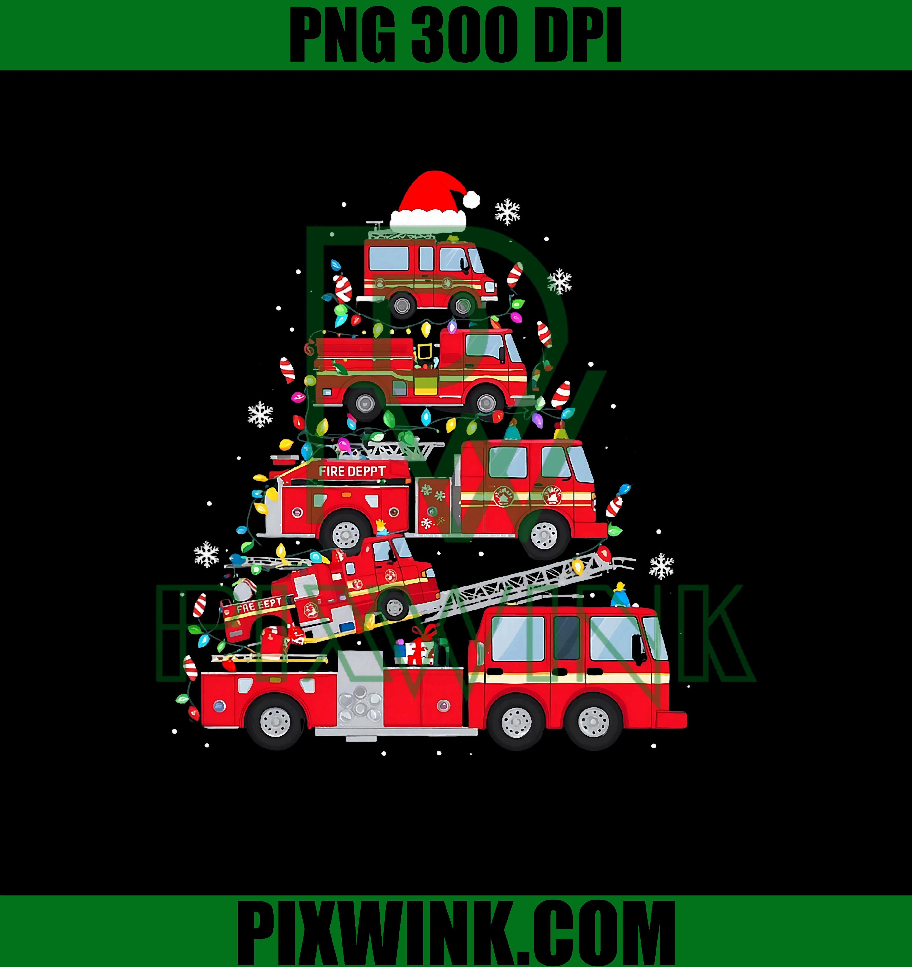 Fire Truck Christmas Tree Firefighter