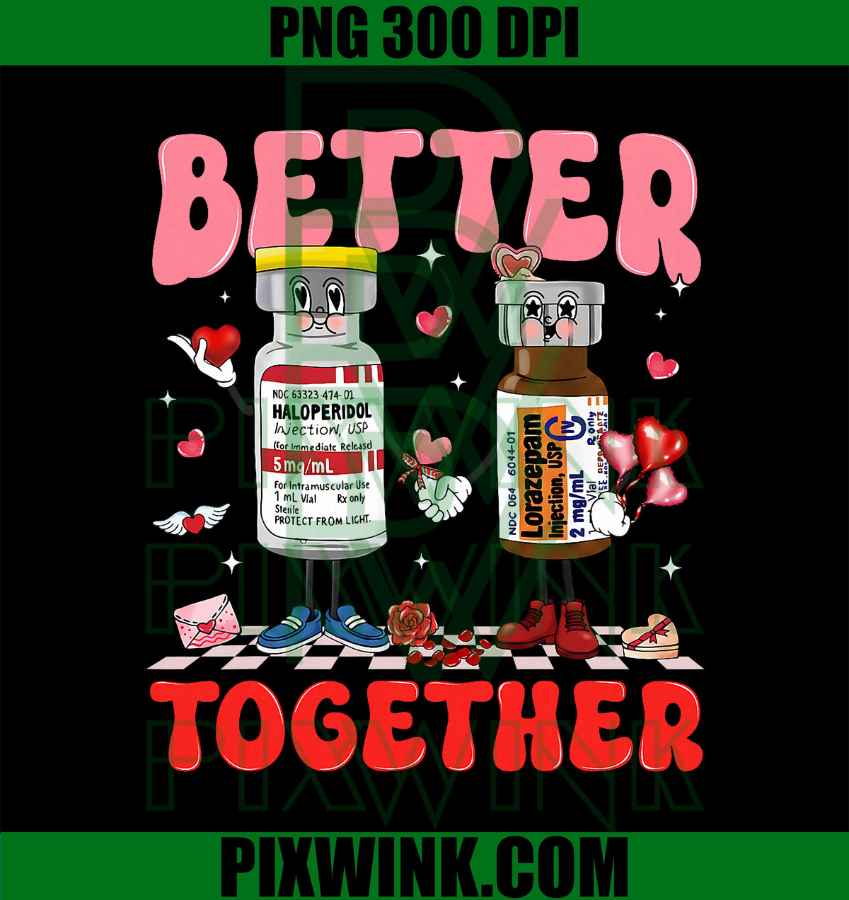 Valentine Better Together Nurse Pink Bow PNG, RN PCT CNA Nurse PNG