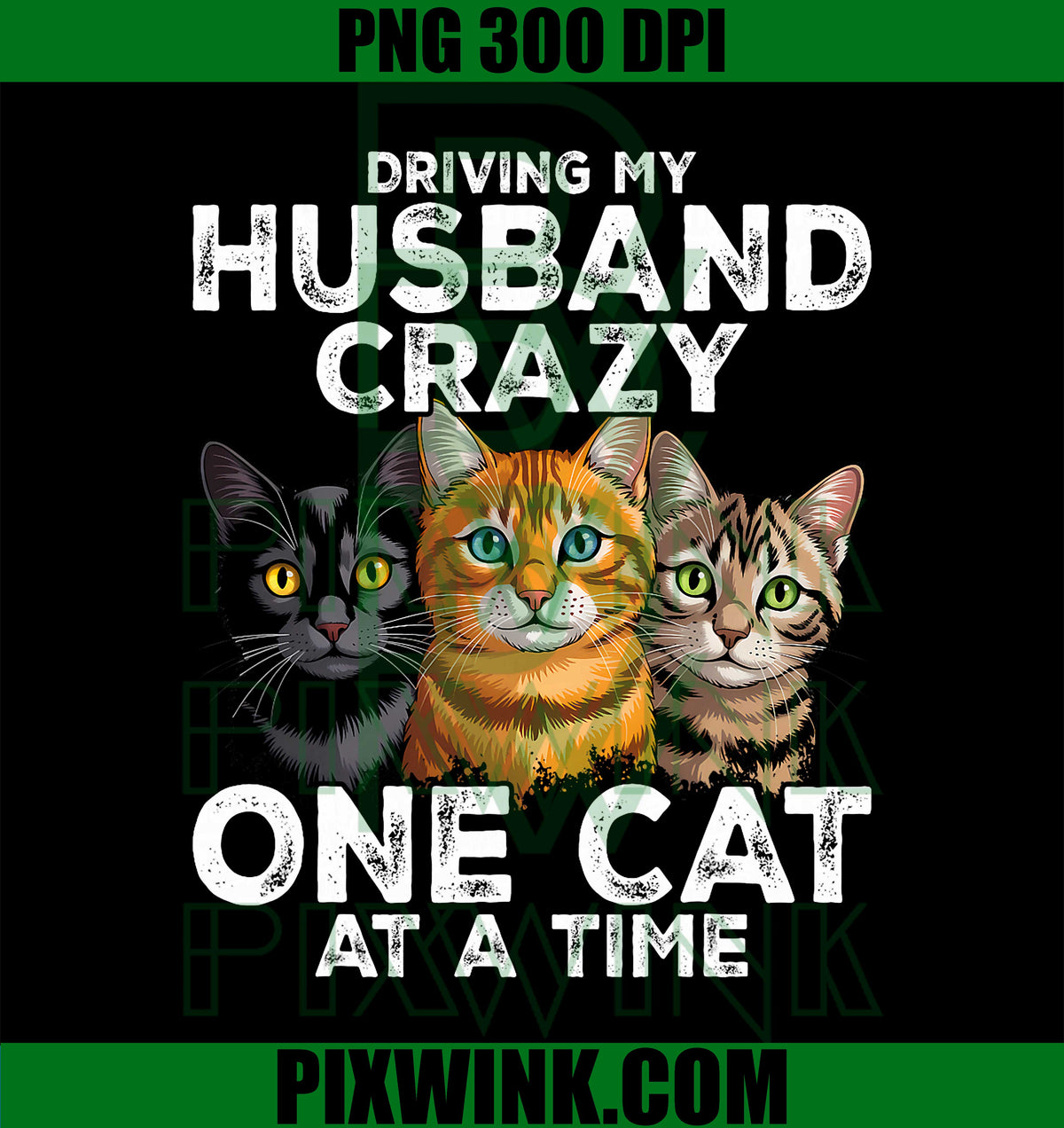 One at A Time PNG, Funny Crazy Cat Lady PNG