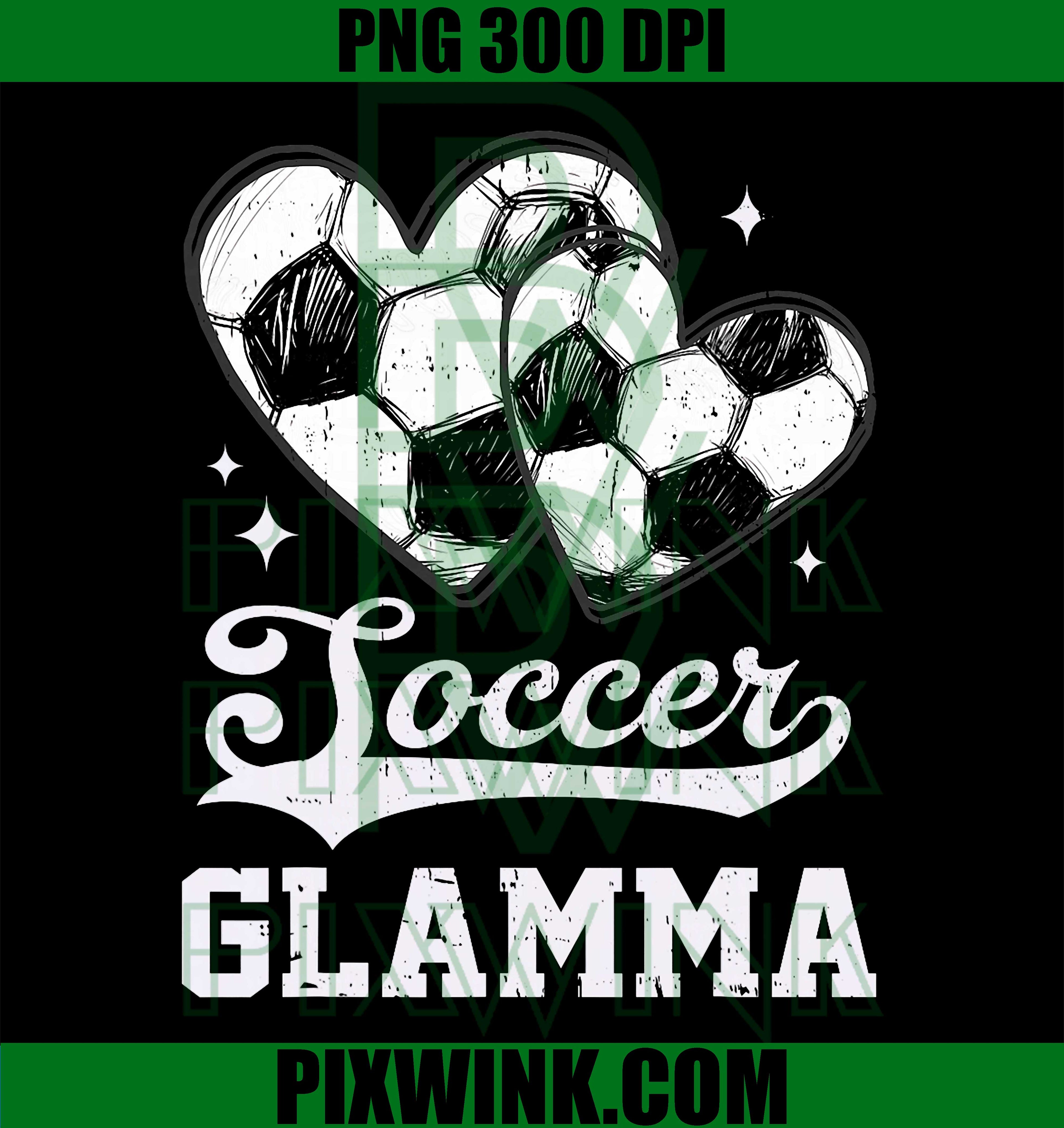 Soccer Heart Glamma PNG, Cute Soccer Grandma PNG Sports Family Design