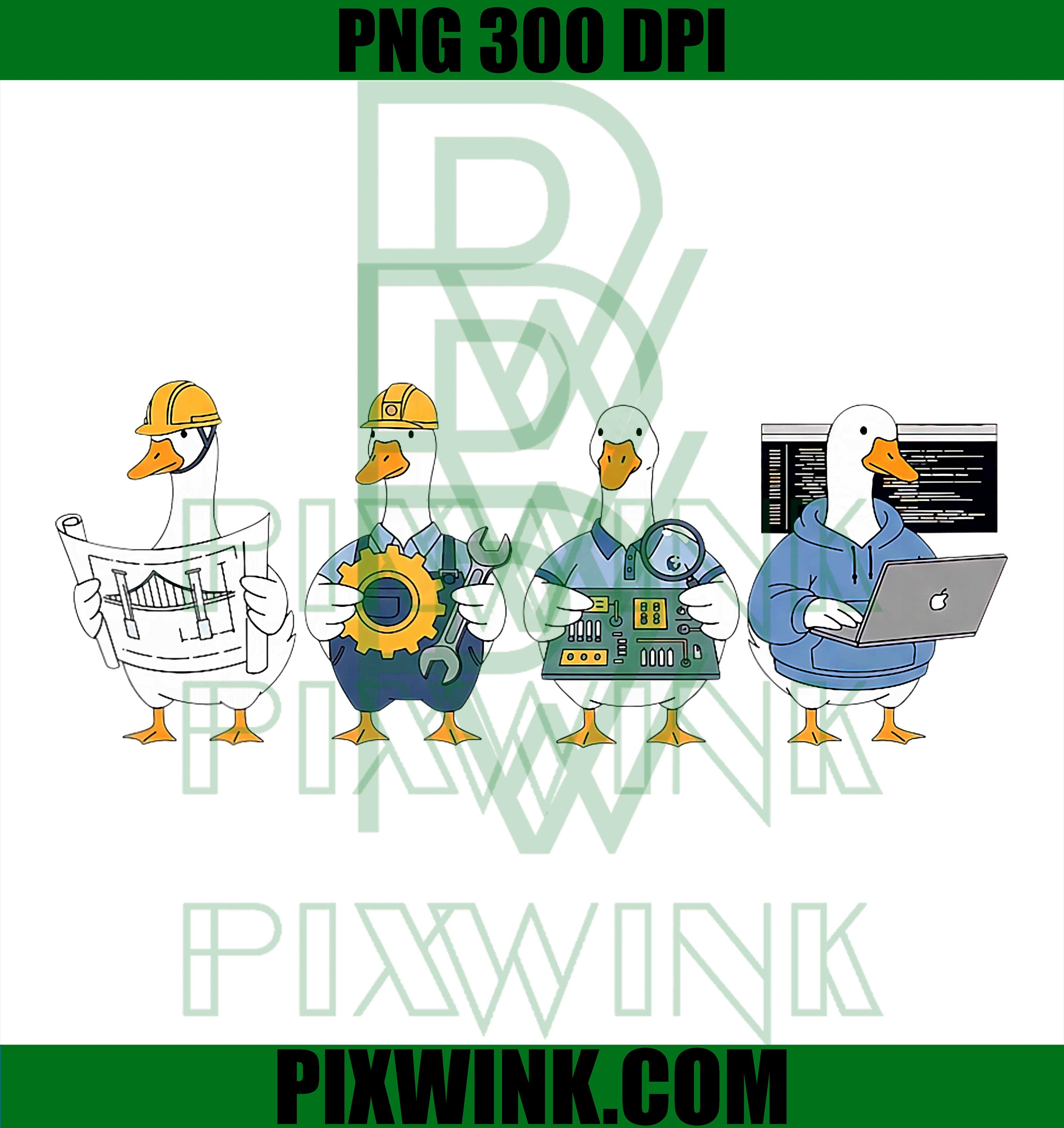Funny Silly Goose Engineering Mechanic Computer Engineer, Digital PNG Design