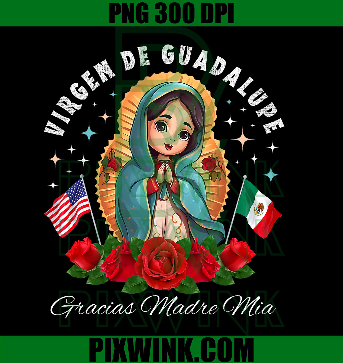 Our Lady of Guadalupe Gracias Madre Mia Mexico PNG
