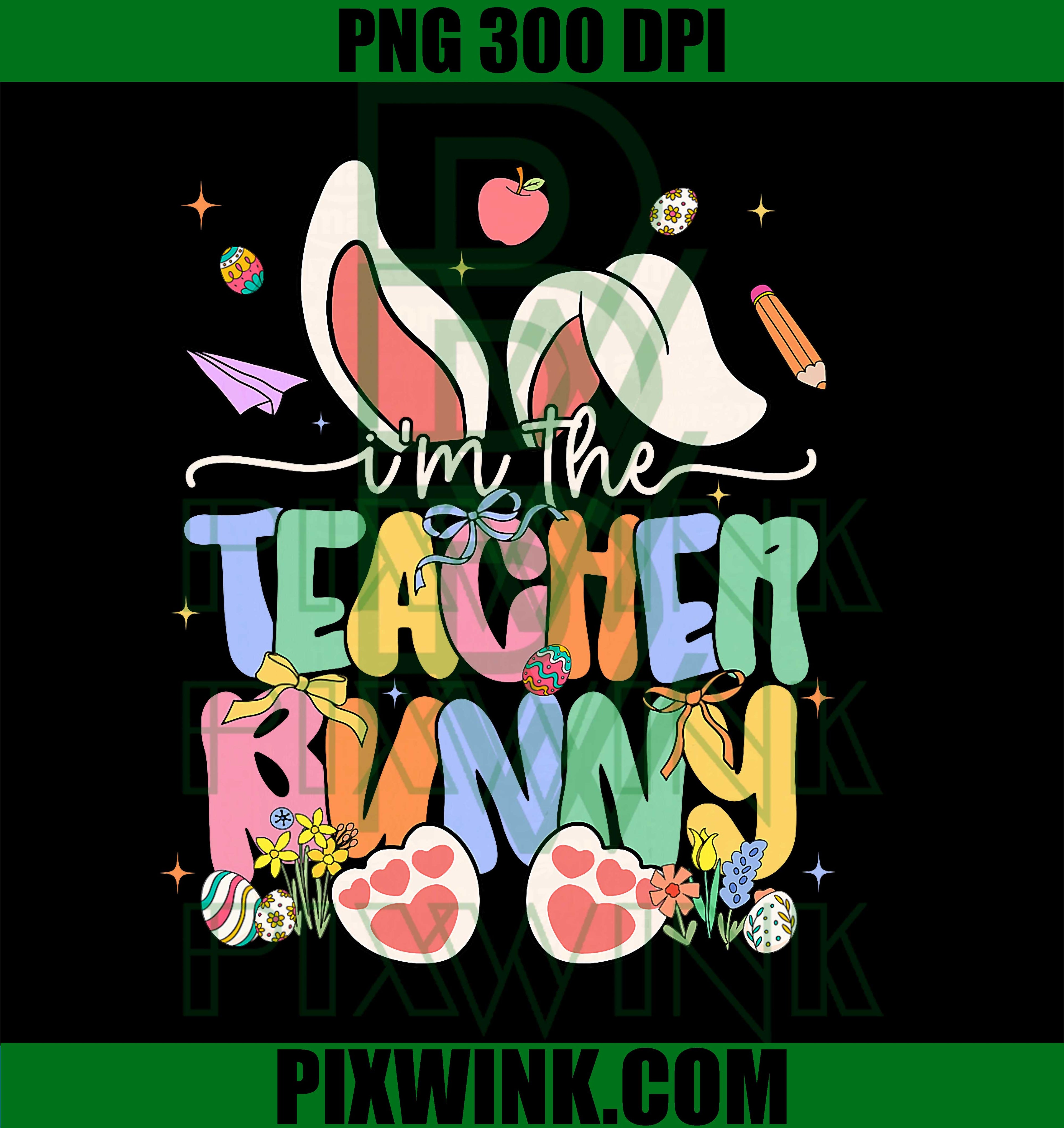 Easter Teacher Bunny PNG, Funny Teacher Bunny Ears PNG