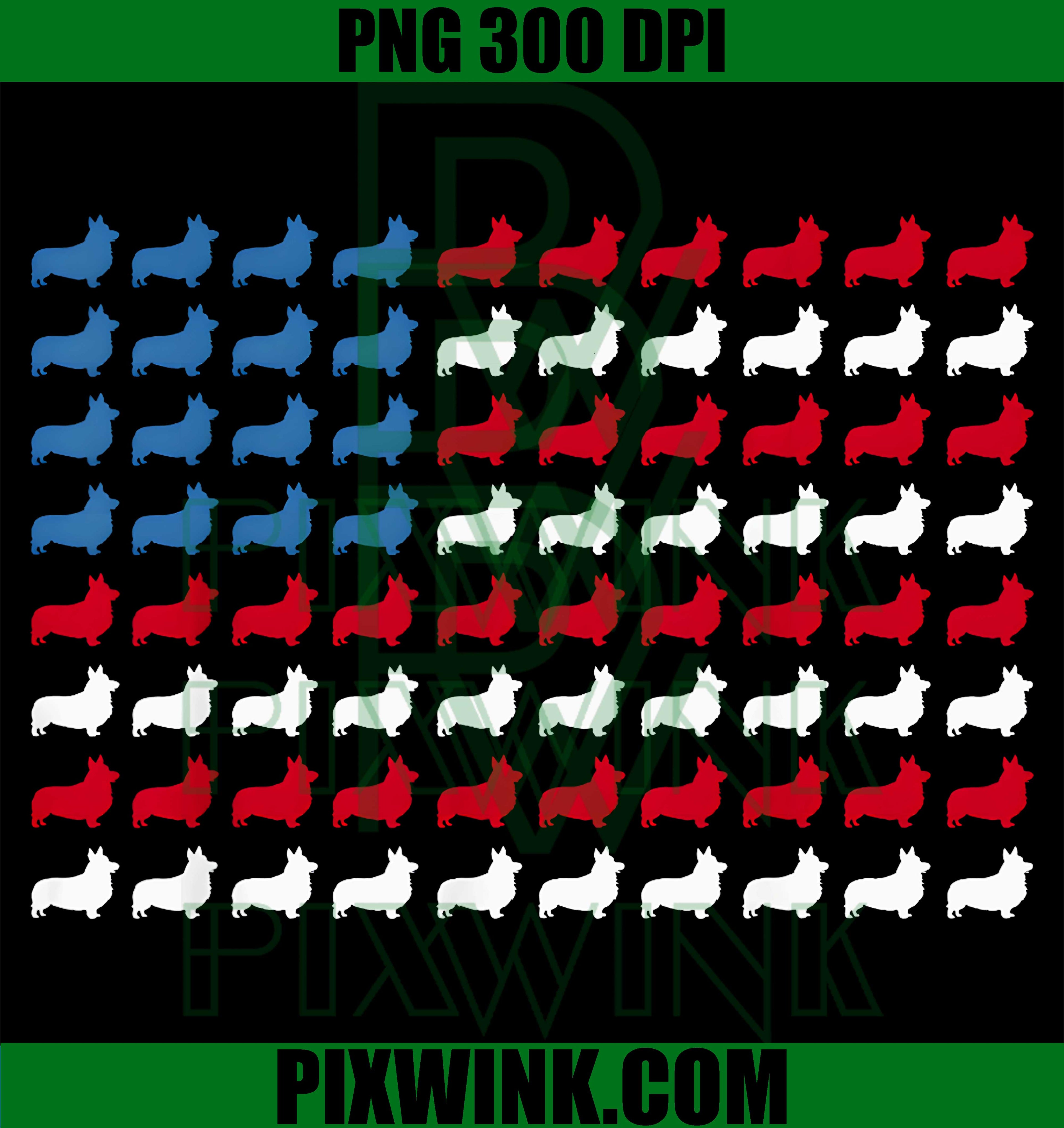 Corgi Patriotic Dog PNG, America Flag USA PNG, 4th July Dog Lovers PNG