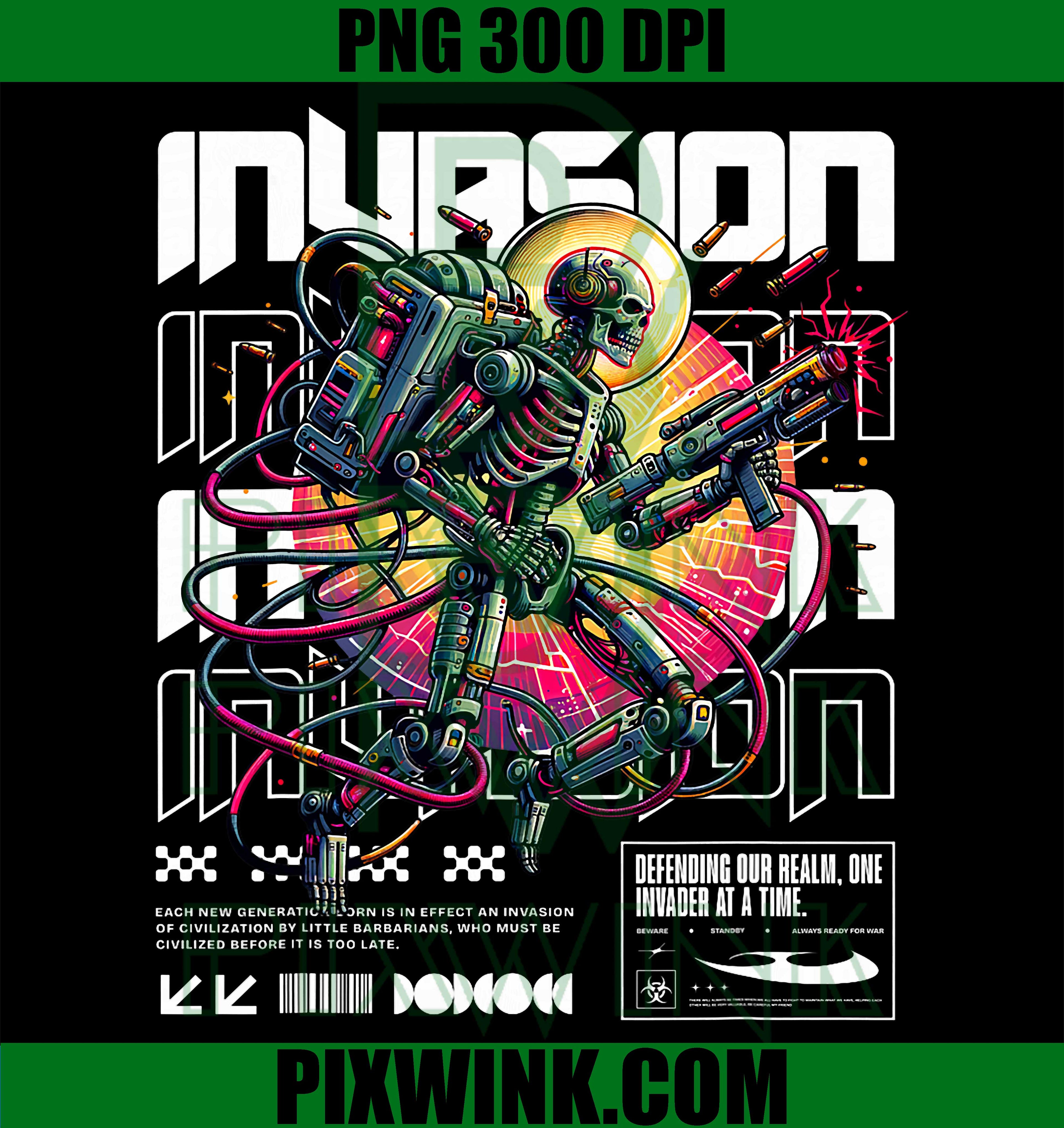Sci Fi Invasion Cyborg Warrior PNG, Futuristic Realm Defender Design PNG