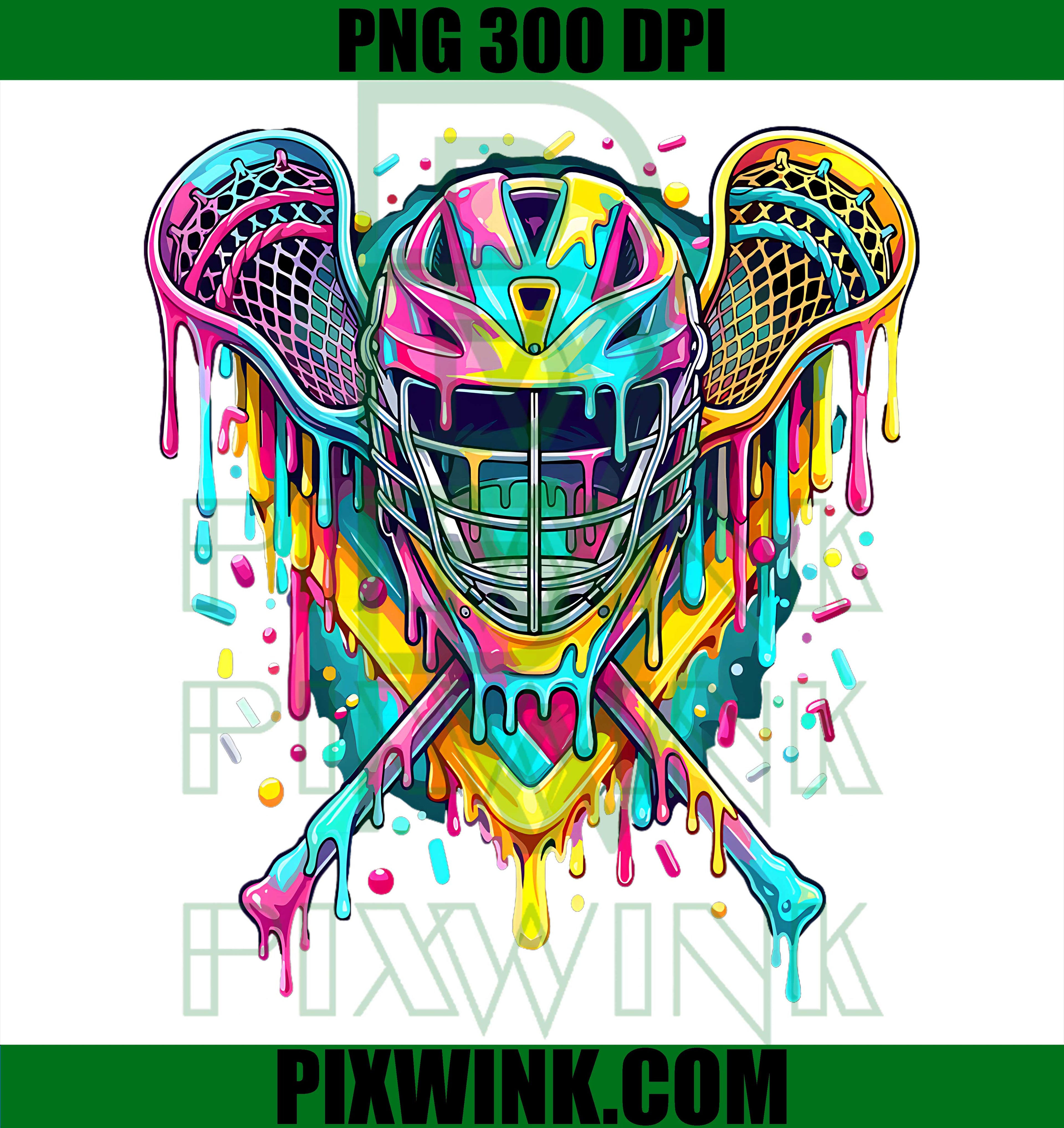 Lacrosse Drip Ice Cream Lax Helmet Sticks PNG, Funny Lacrosse Sport Graphic PNG
