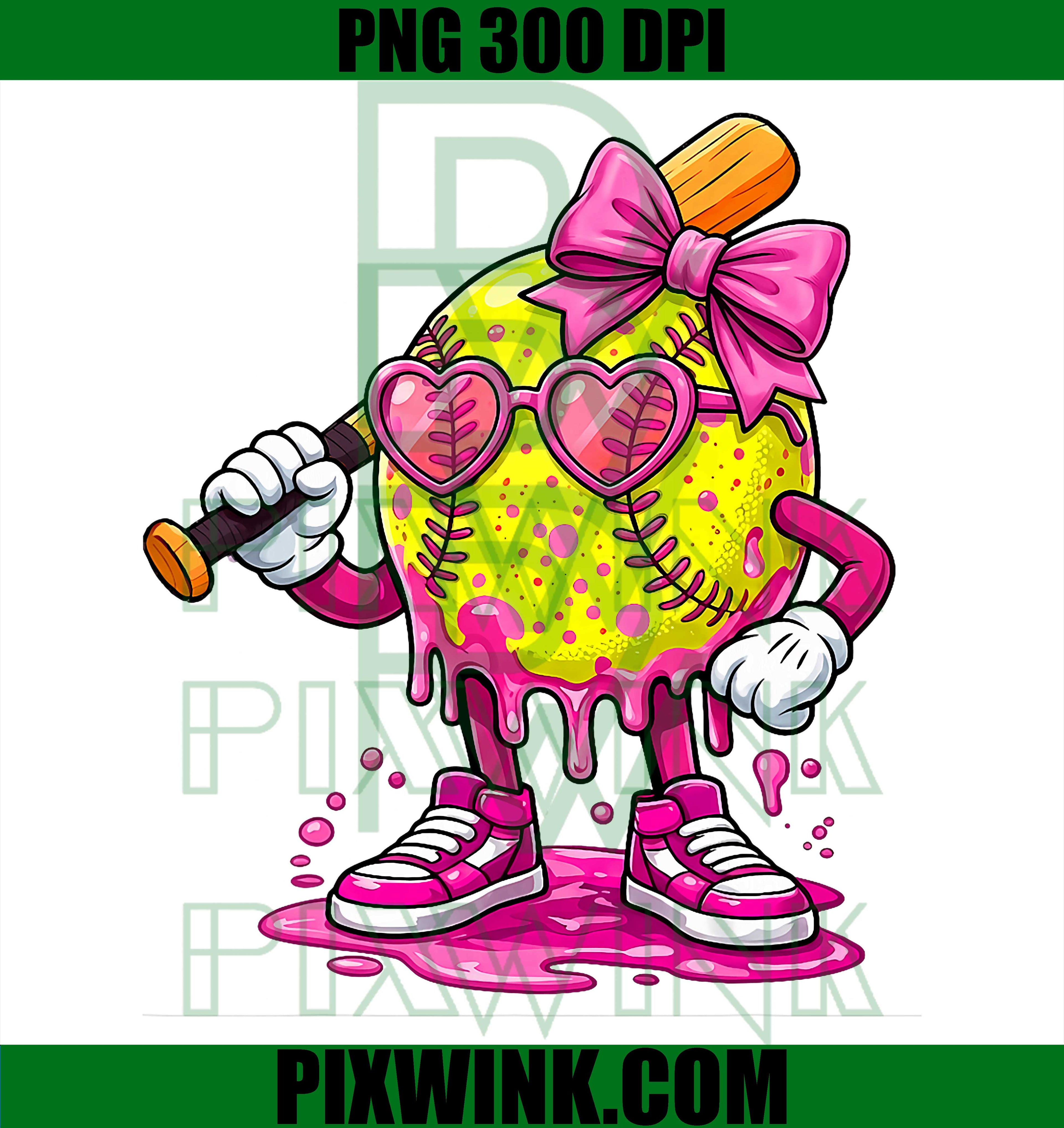 Softball Drip PNG, Ice Cream Softball PNG Girls Game Day Design