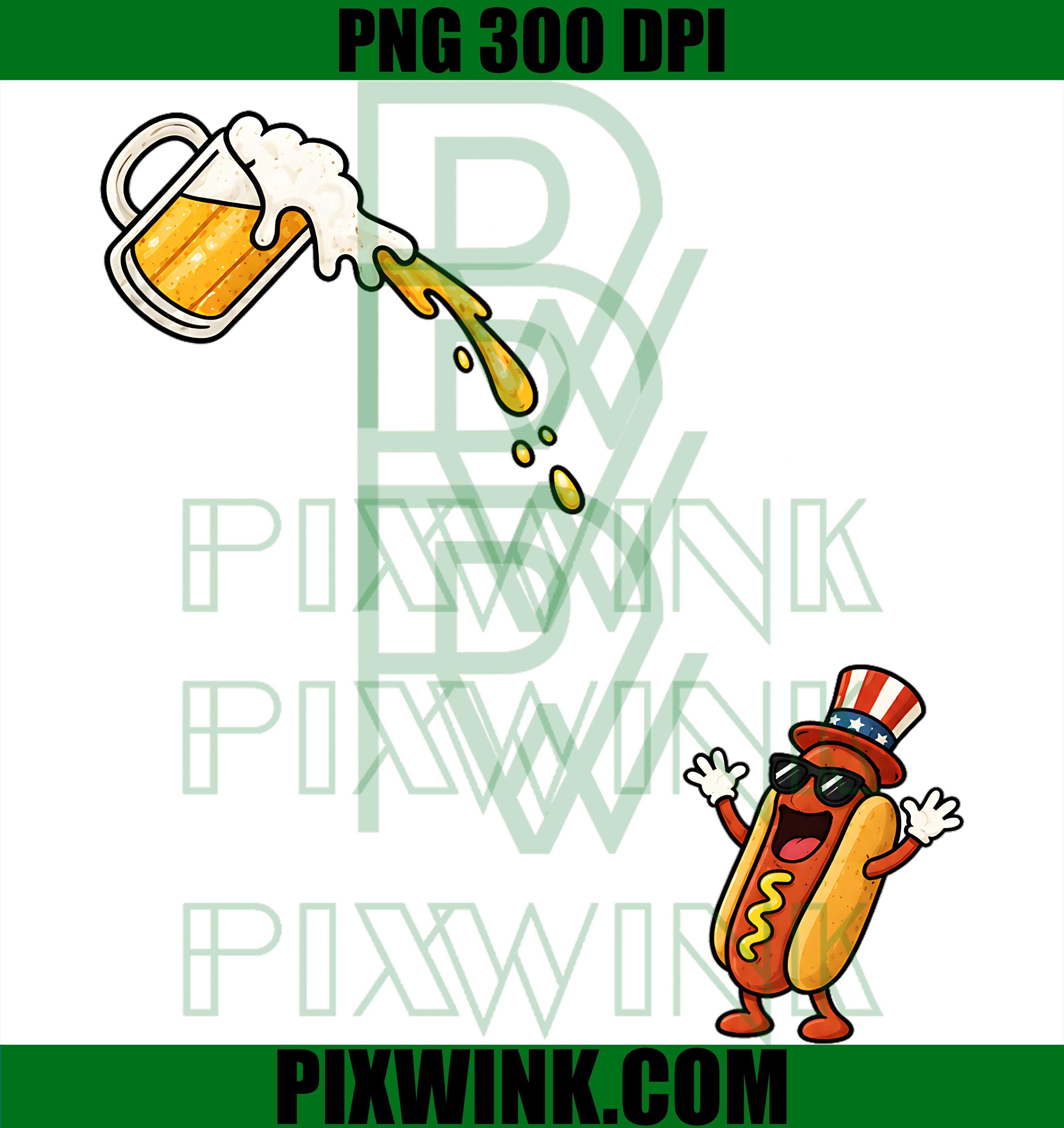 Uncle Sam Hotdog PNG, Funny Beer Chug PNG, 4th Of July Hotdog PNG