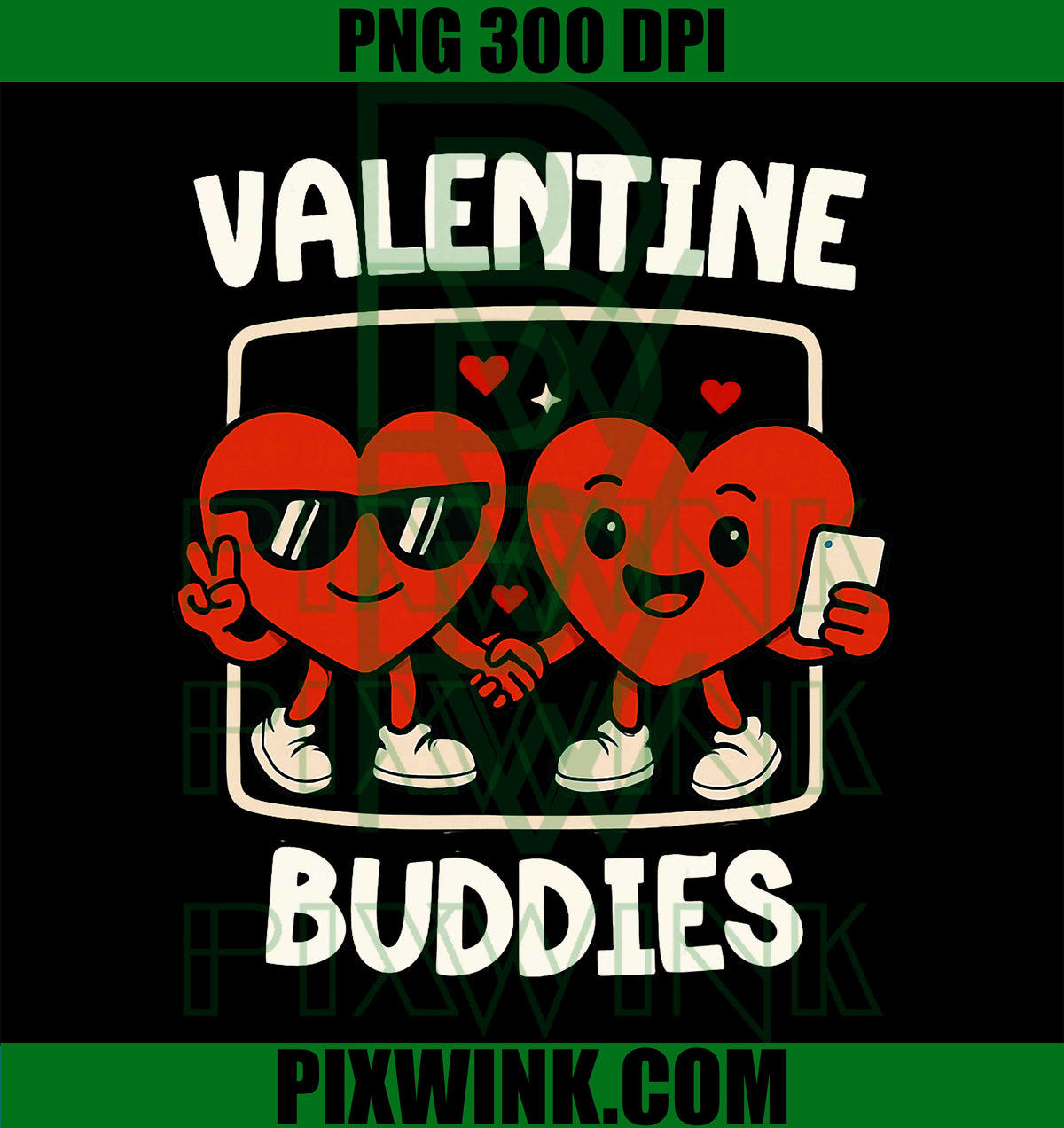 Valentine Buddies PNG, Twin Bestie Friends Matching PNG