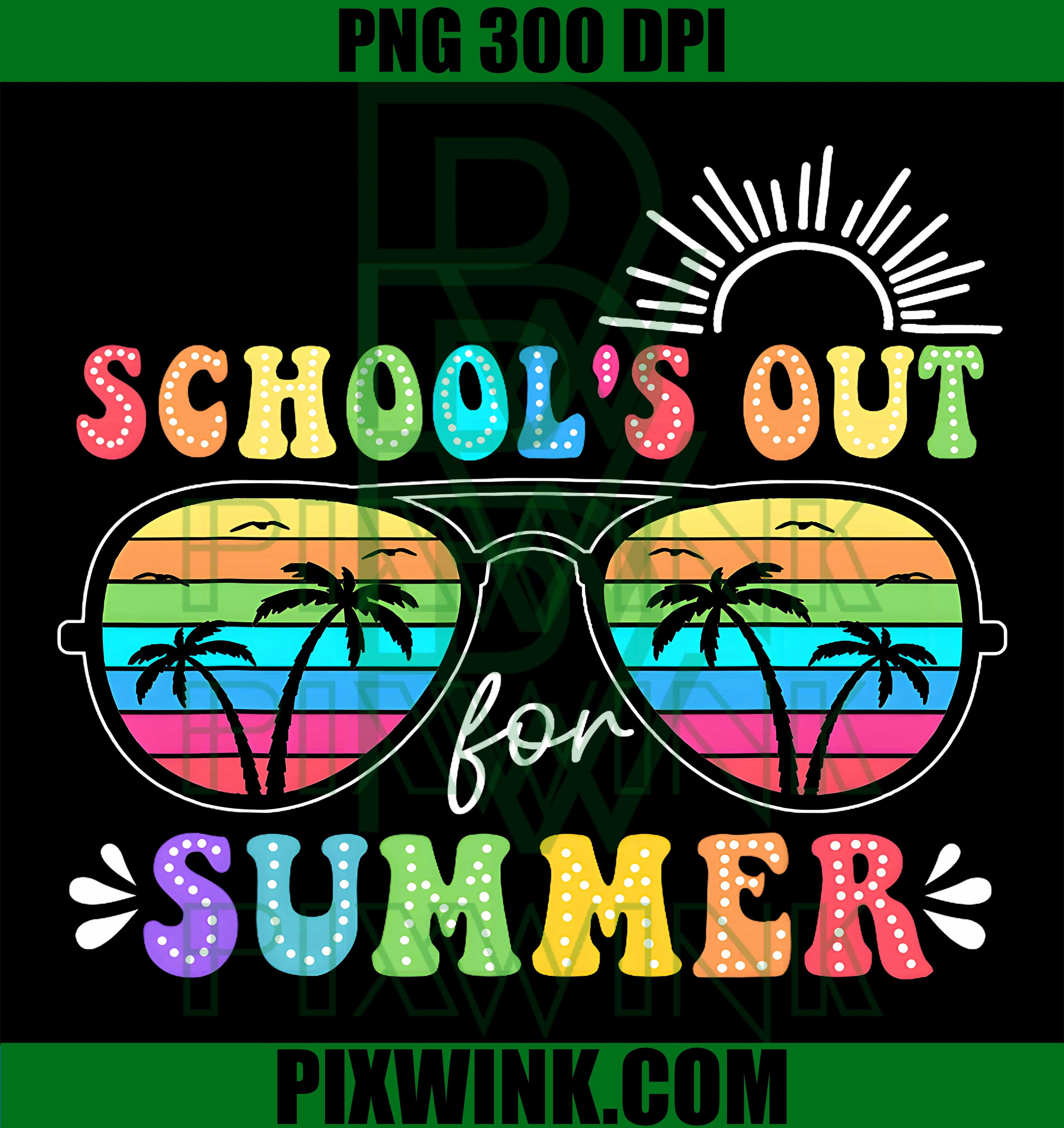 Last Day Of School Retro School's Out For Summer PNG, Teacher Graphic PNG