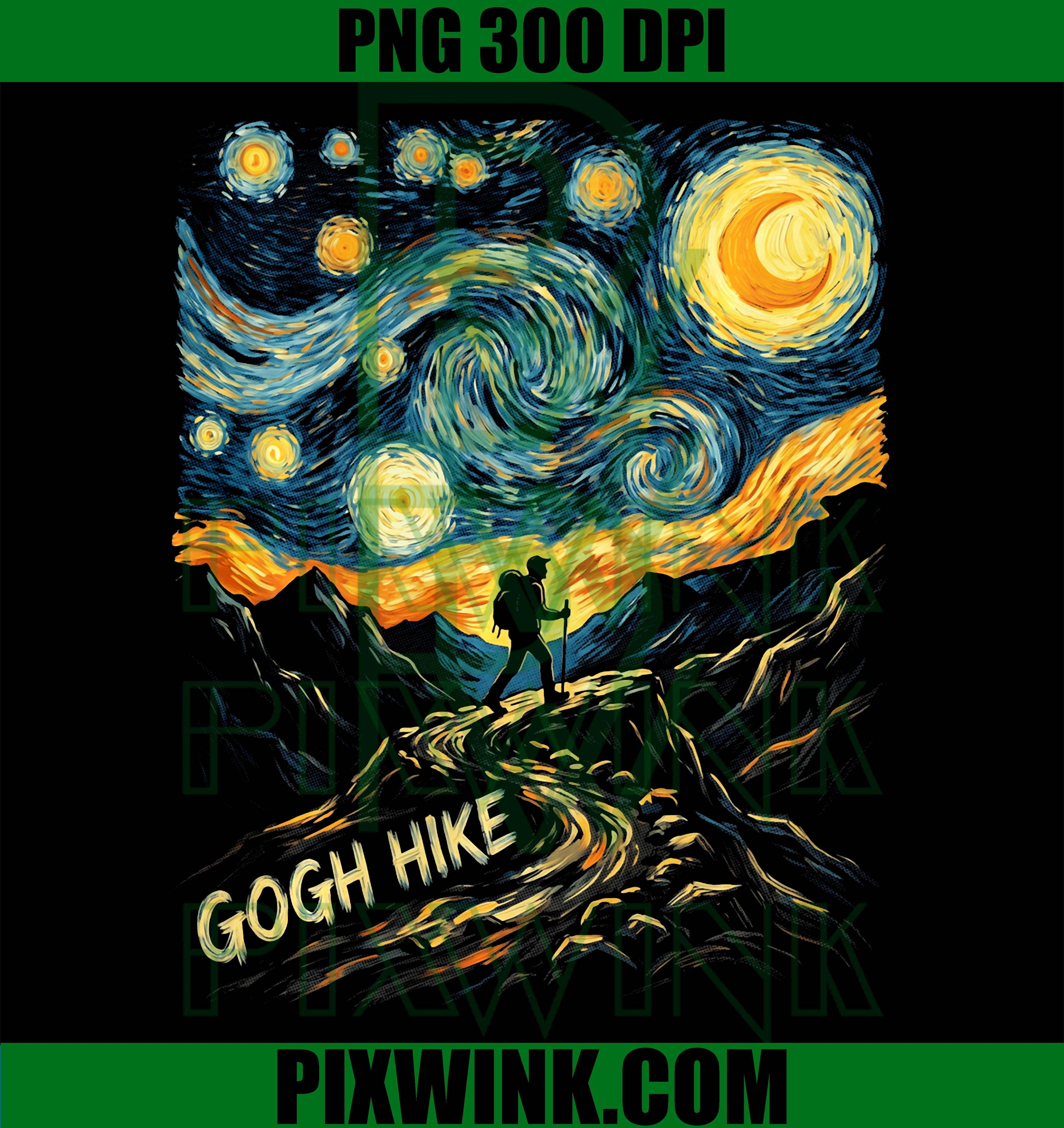 Van Gogh Hiker PNG, Gogh Hike Mountains PNG