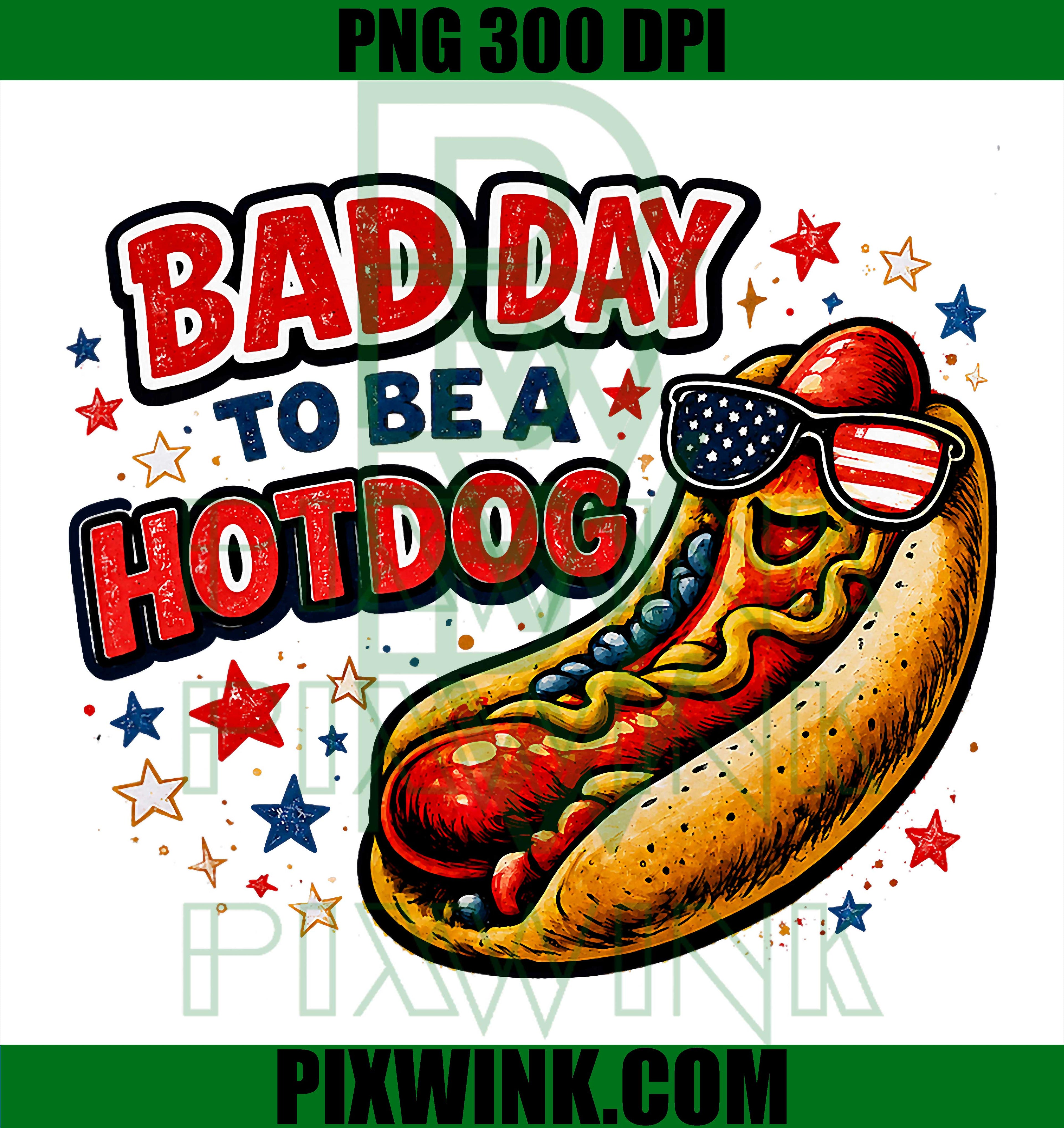 Bad Day To Be A Hot Dog PNG, American Fireworks Happy 4th Of July PNG
