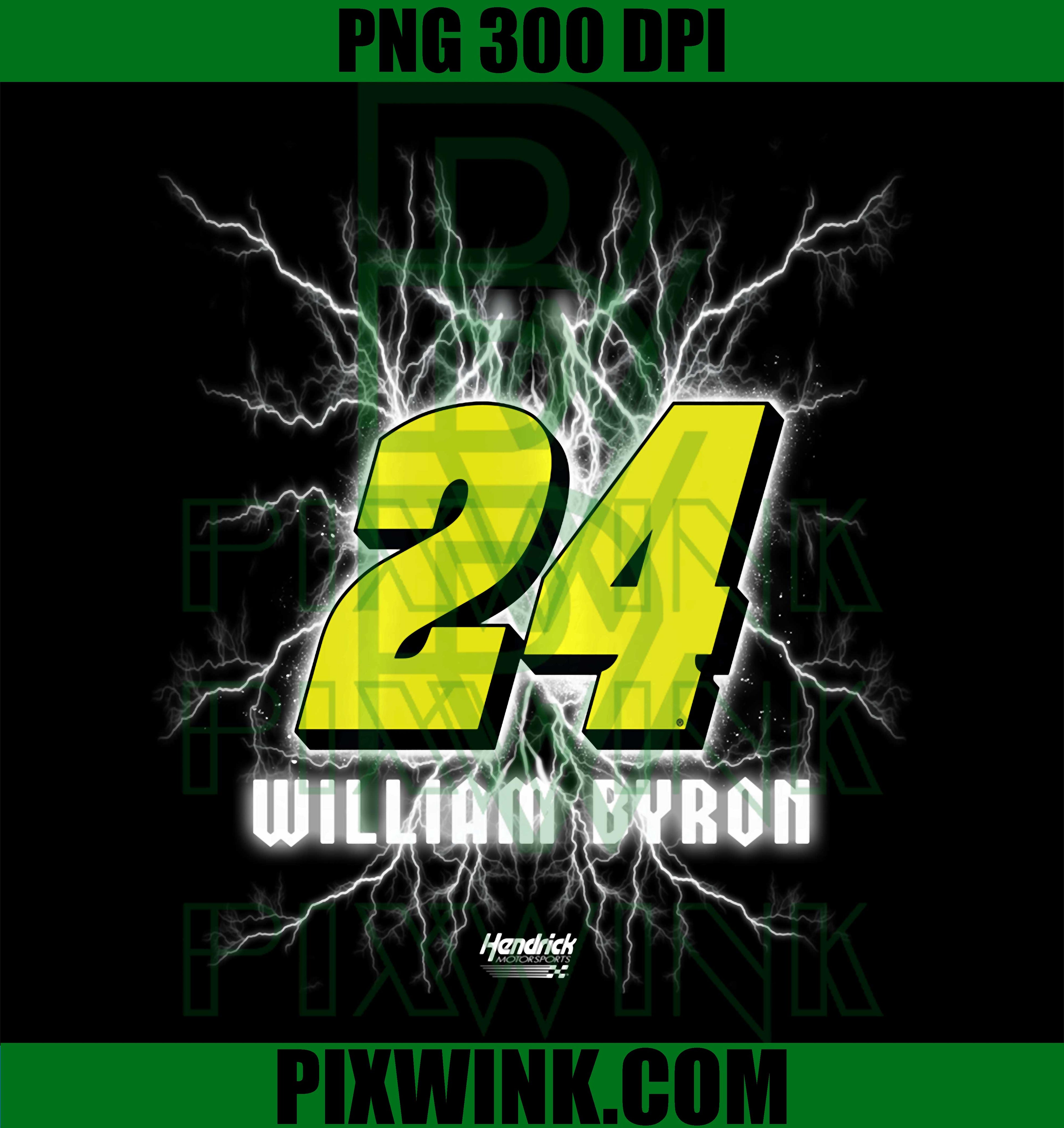 William Byron 24 Lightning PNG, Hendrick Motorsports Racing Logo PNG