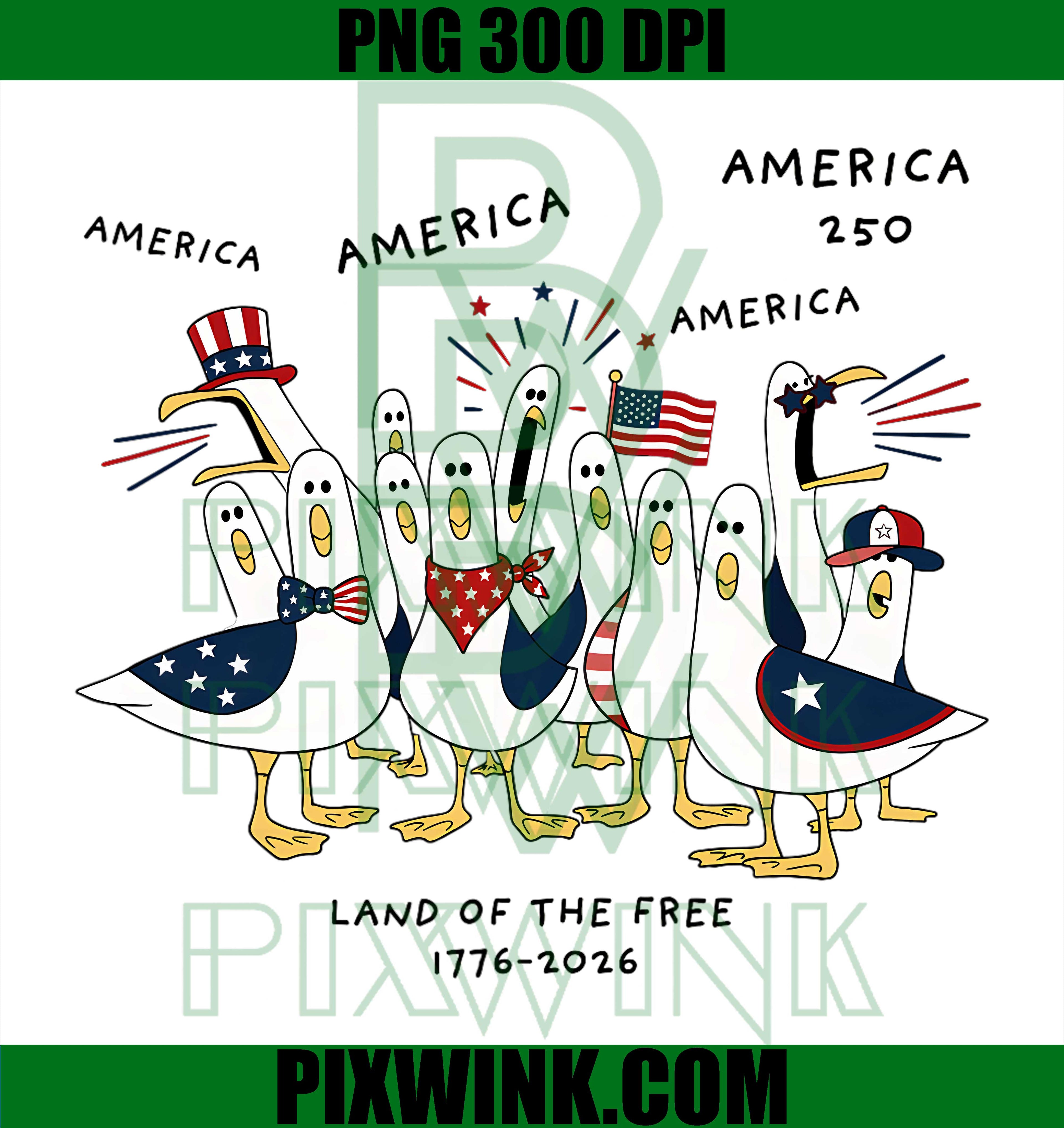 Cute Seagull PNG, America 250 Anniversary PNG, 4th July Patriotic PNG