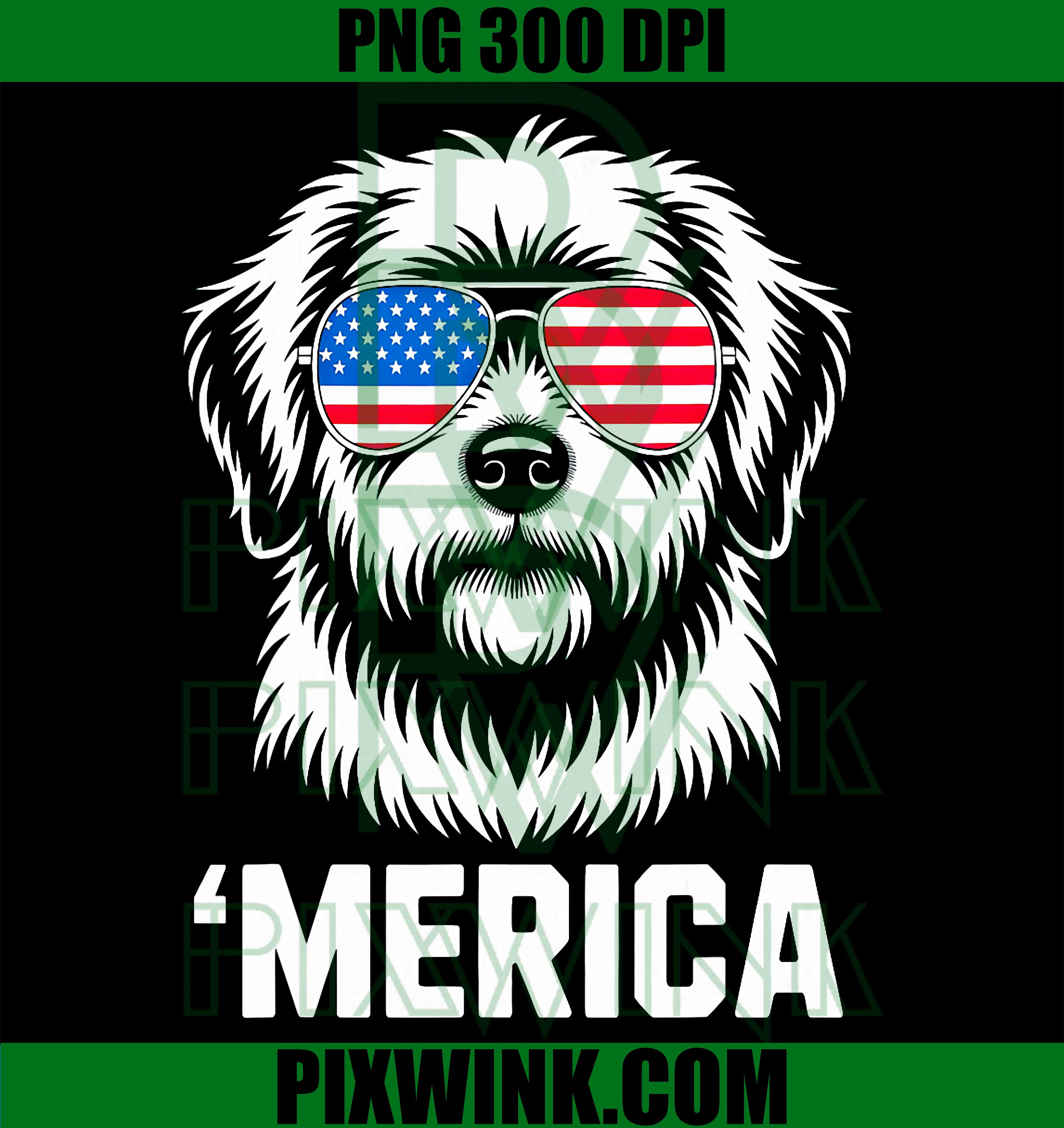 Golden Doodle Patriotic PNG, Merica USA Dog Lover PNG