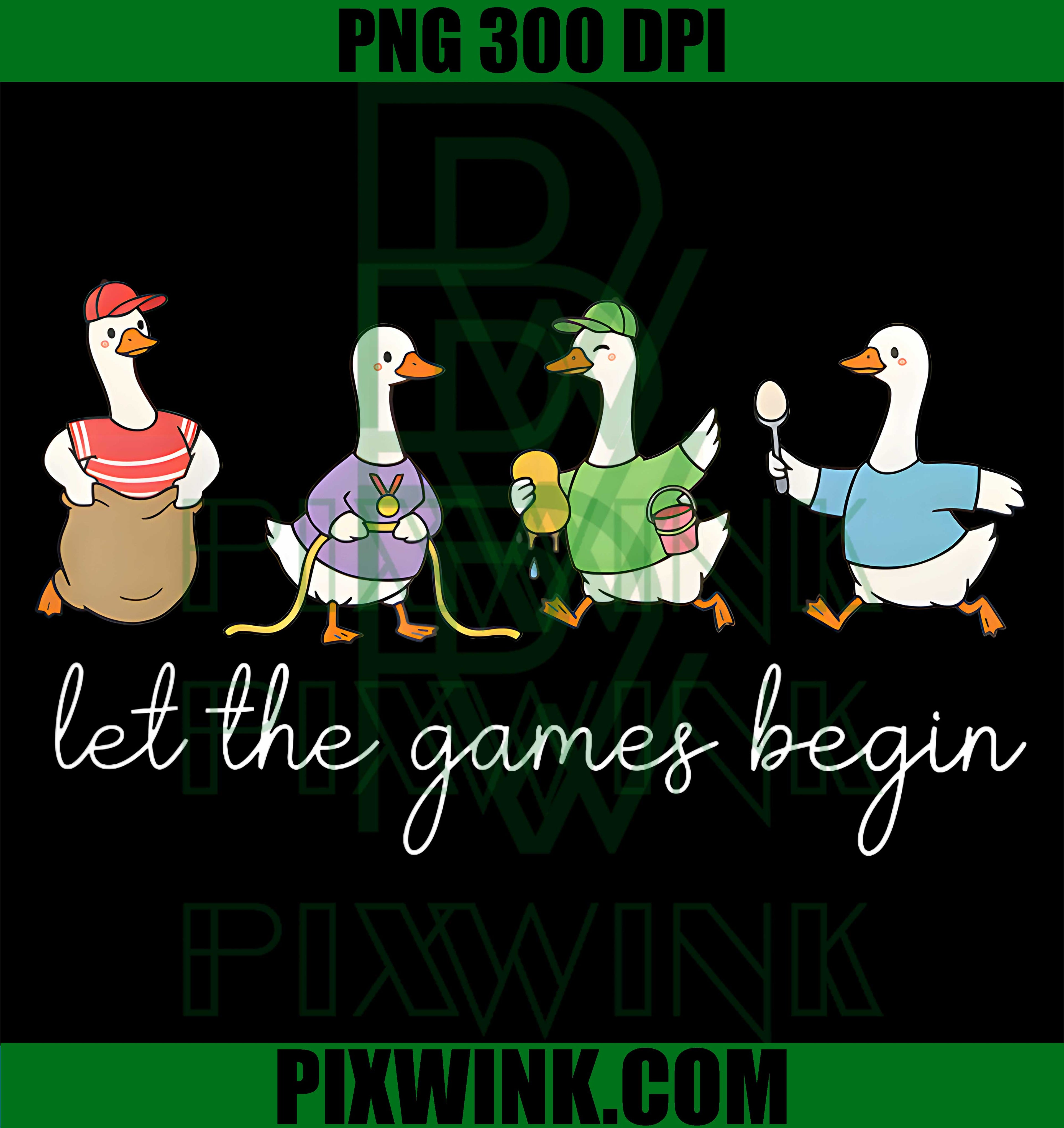 Let The Games Begin Field Day Silly Goose PNG, Teacher Student School Graphic PNG