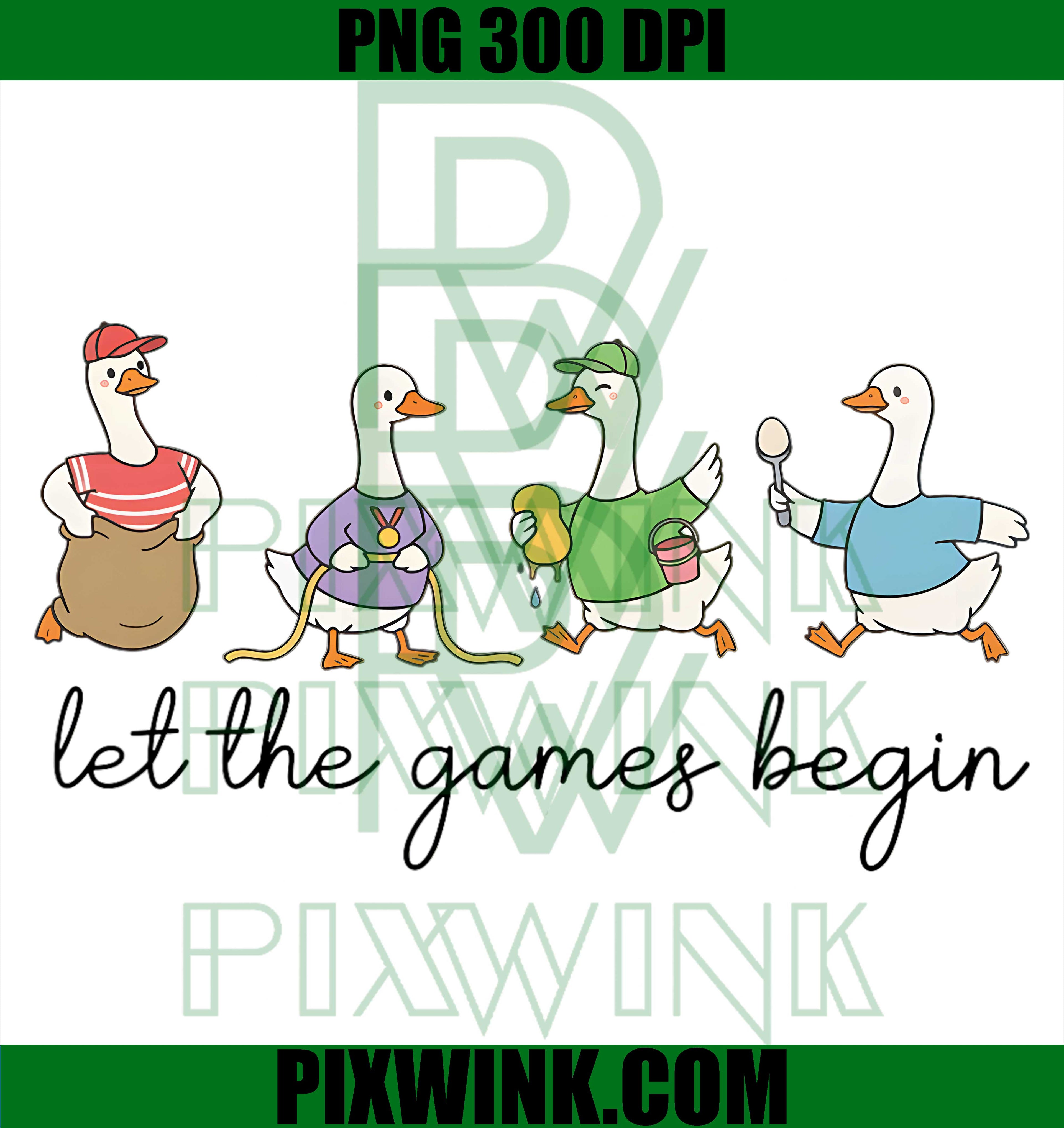 Let The Games Begin Field Day Silly Goose PNG, Teacher Student School Graphic PNG
