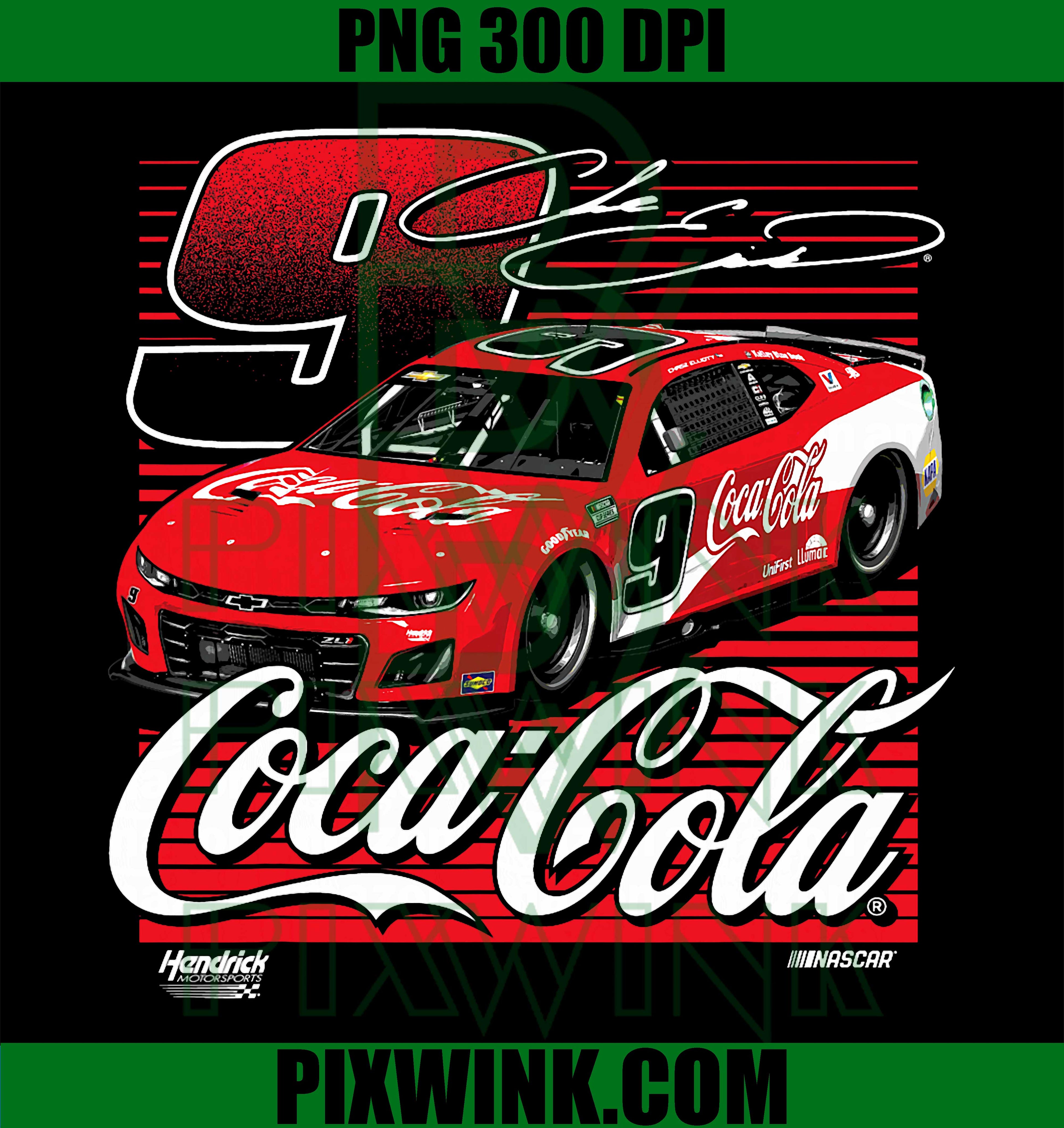 Chase Elliott NASCAR Coca Cola PNG, Racing Car Signature Design PNG