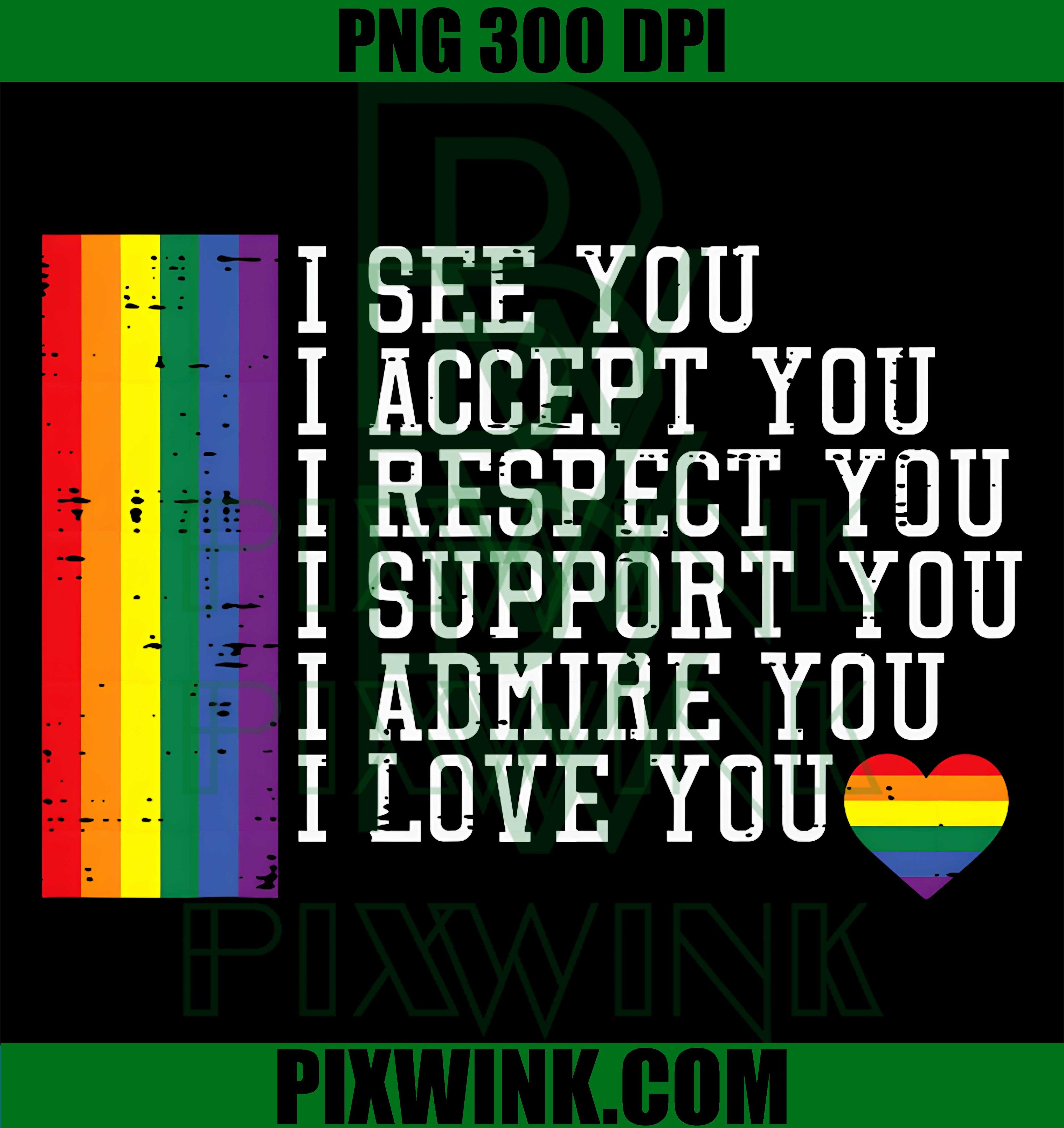LGBTQ Pride Rainbow Respect Acceptance PNG, Gay Pride Ally Design PNG