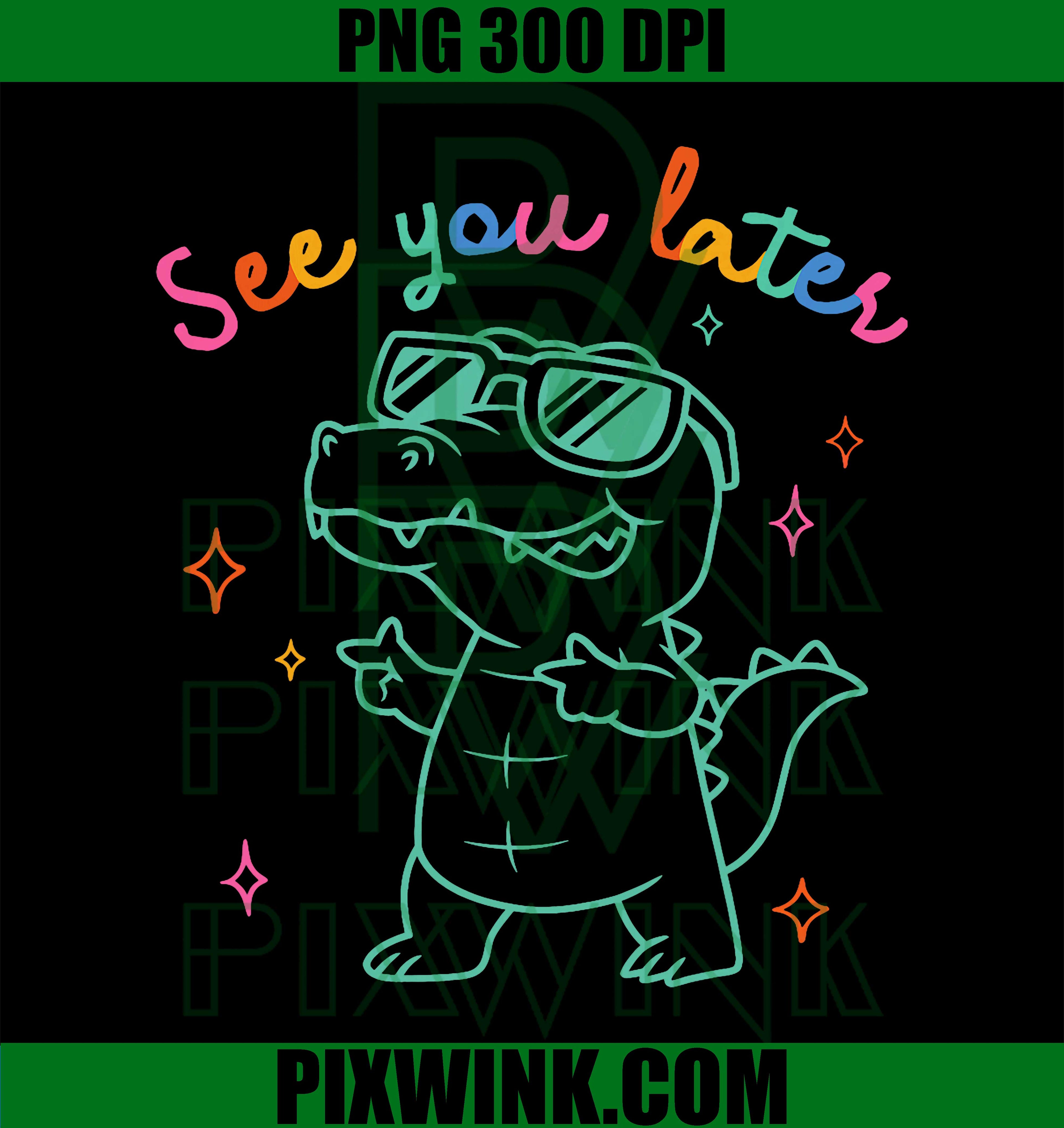 See Ya Later Alligator PNG, Funny Gator Retro Humor Design