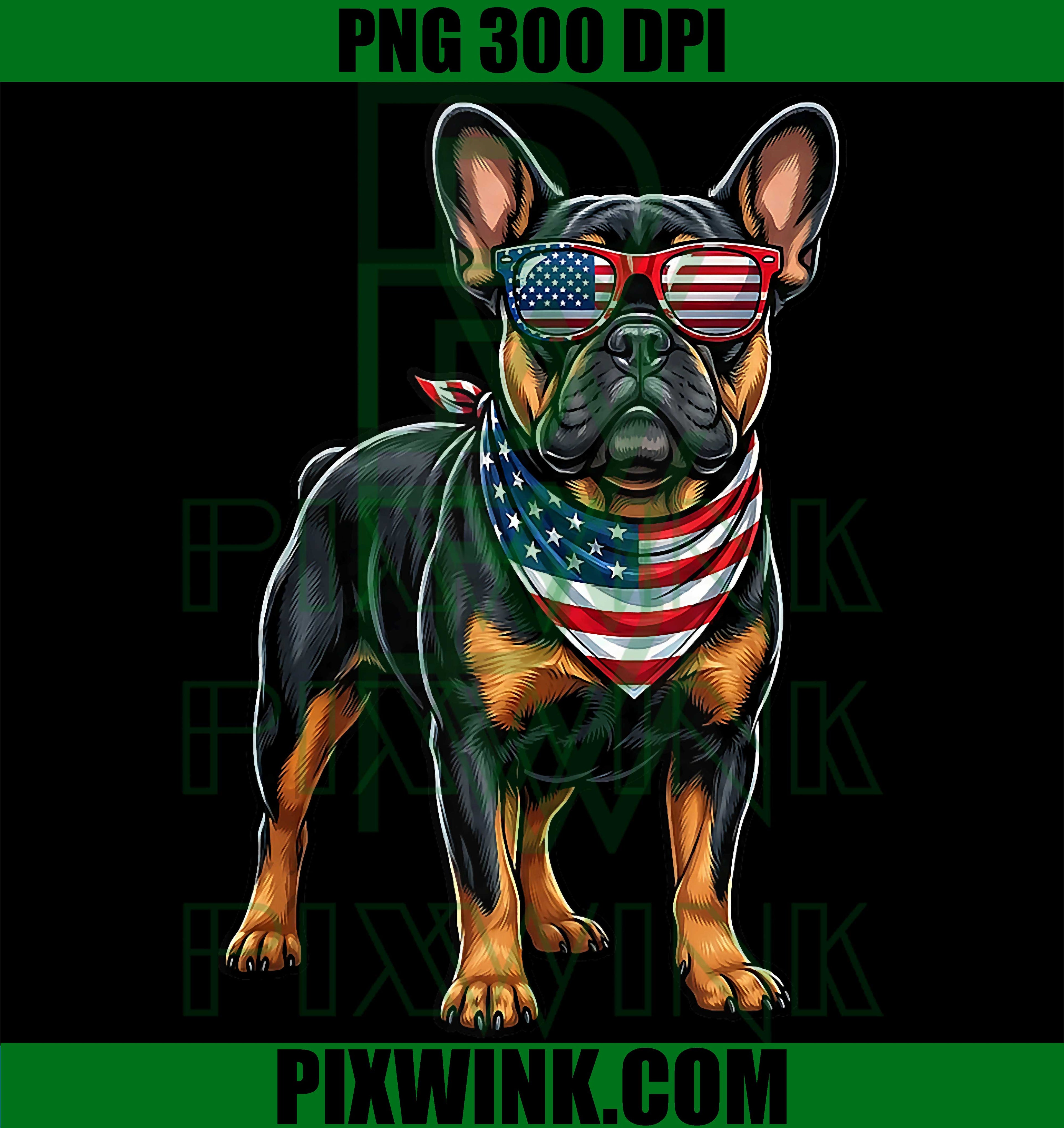 French Bulldog American Flag PNG, 4th July Patriotic Dog PNG, USA Design PNG