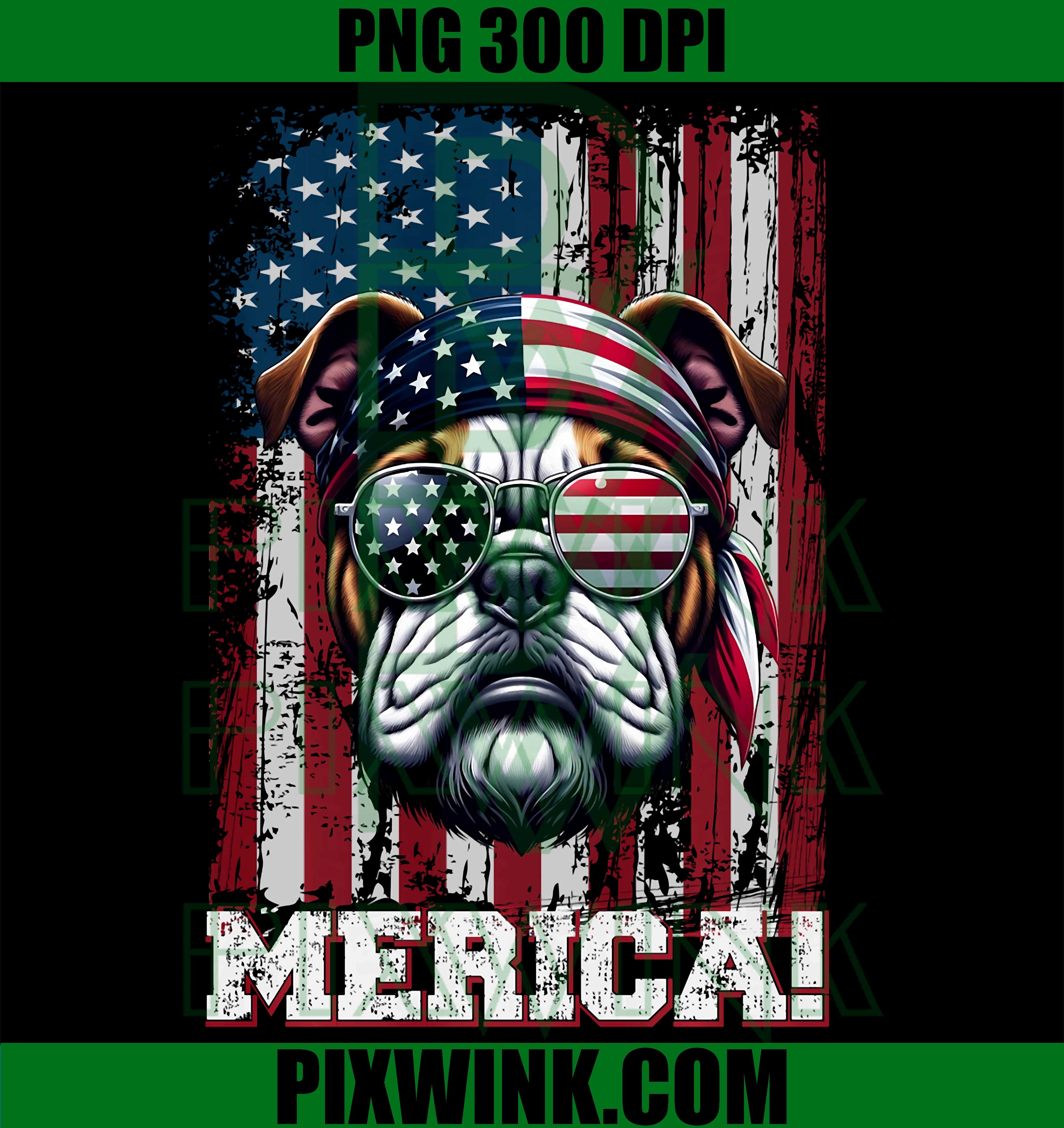 Patriotic Bulldog Dog Lover PNG, US Flag Independence Day PNG
