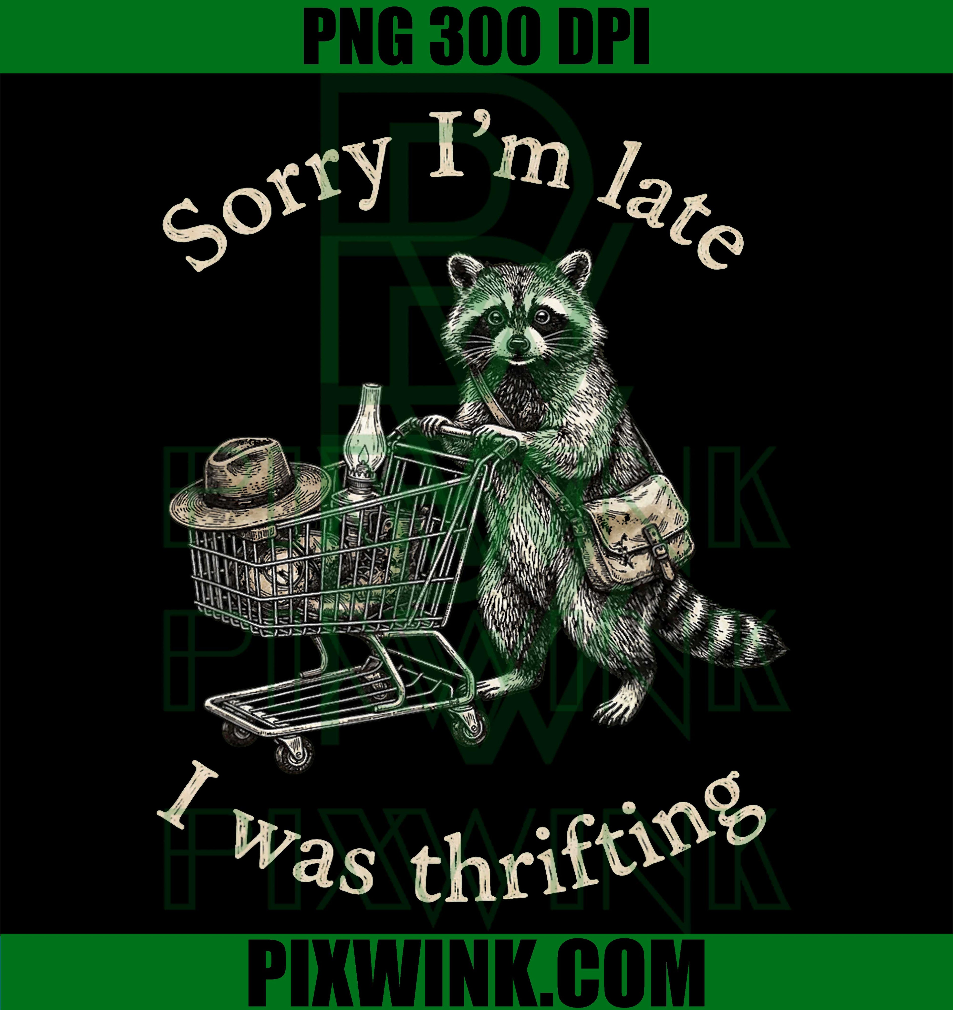 Thrifting Raccoon PNG, Funny Thrift Raccoon PNG, Vintage Shopping Raccoon PNG