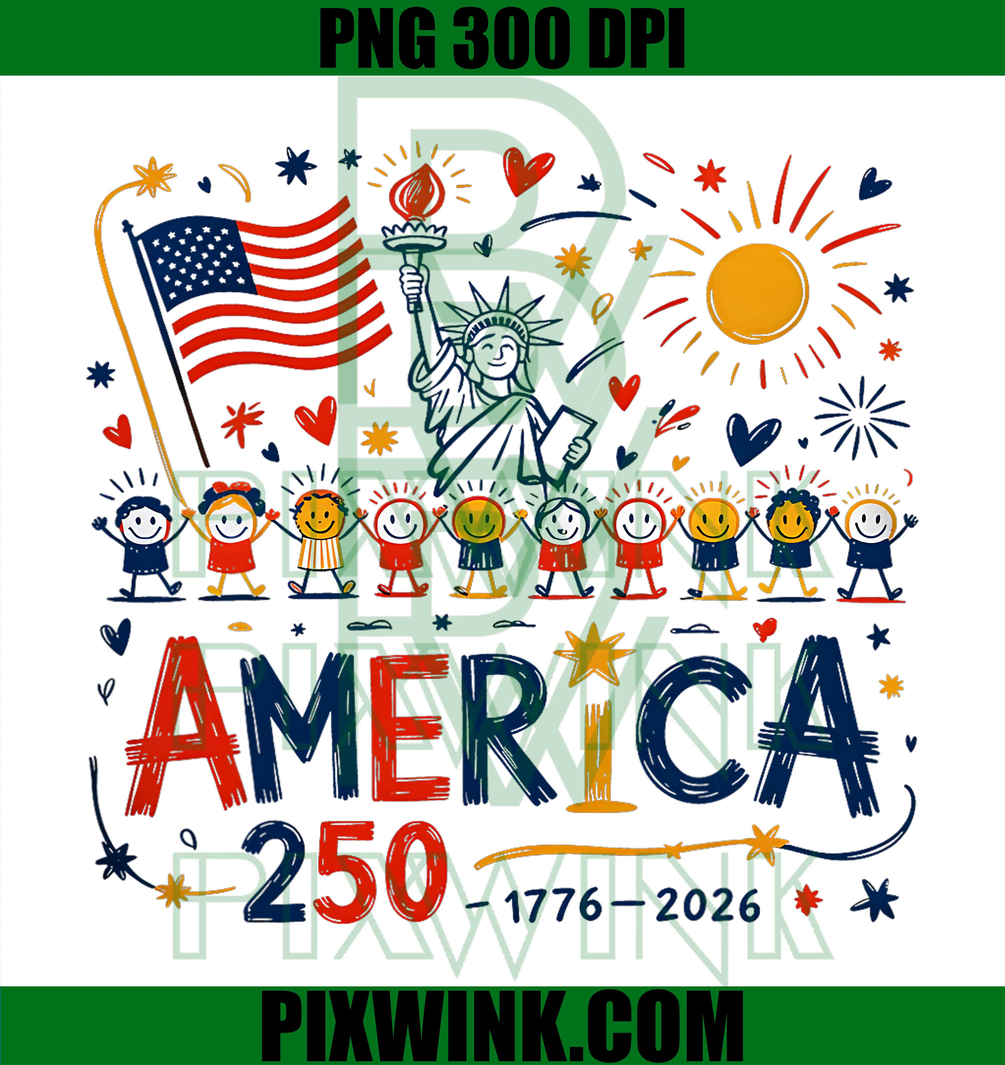 I'll Be Backyard America PNG, 250th Anniversary USA PNG