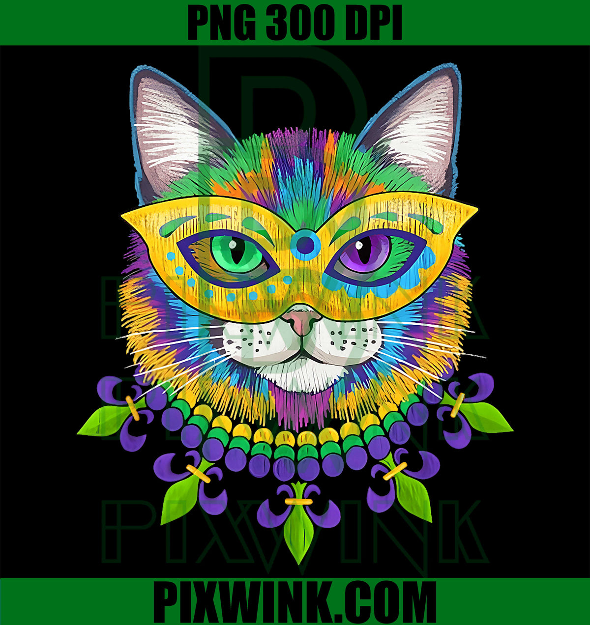 Mardi Gras Cat Mask PNG, Cat Lovers Carnival PNG