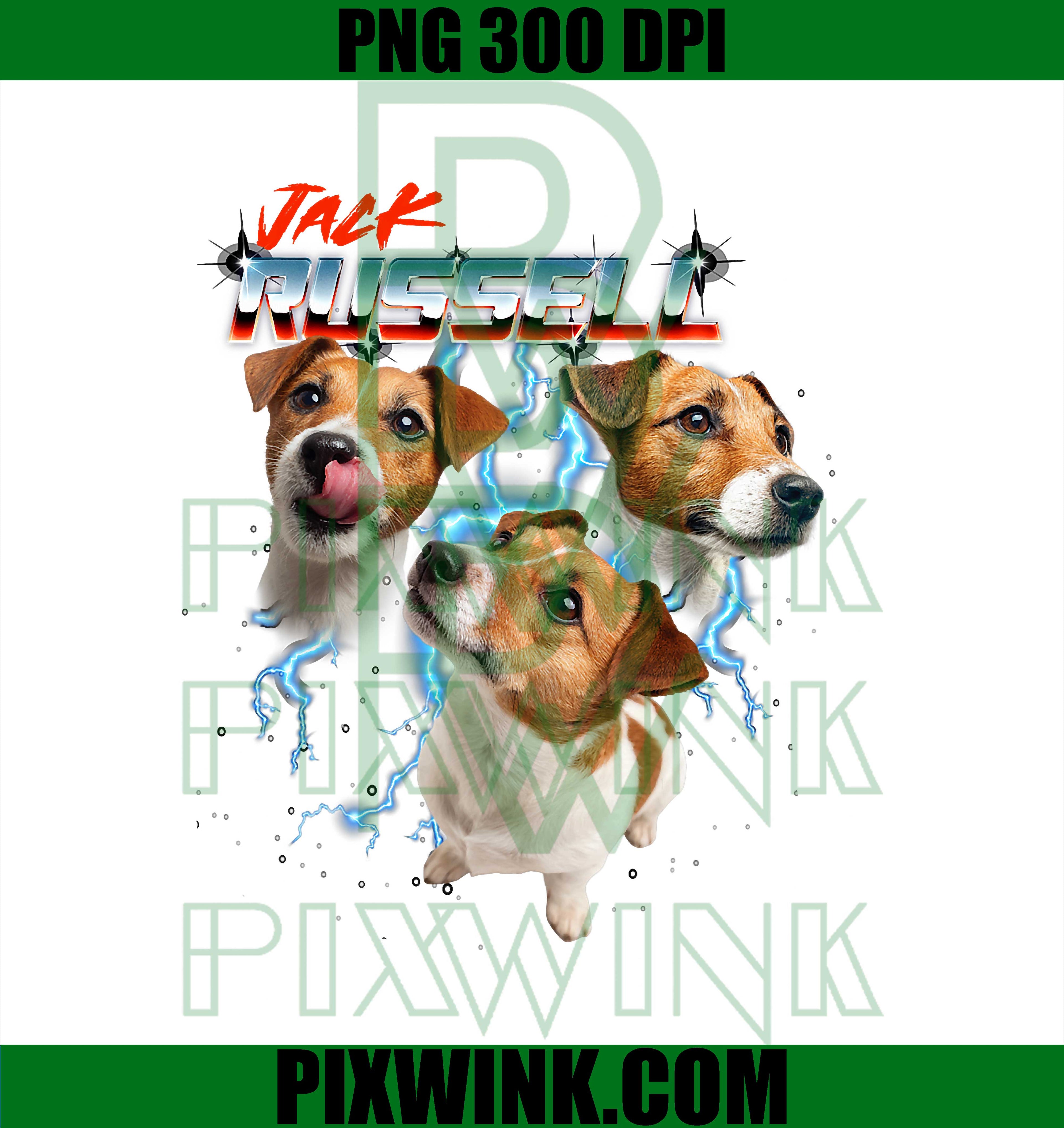 80s 90s JRT Dog Lover Heavy Metal Rock Jack Russell Terrier PNG