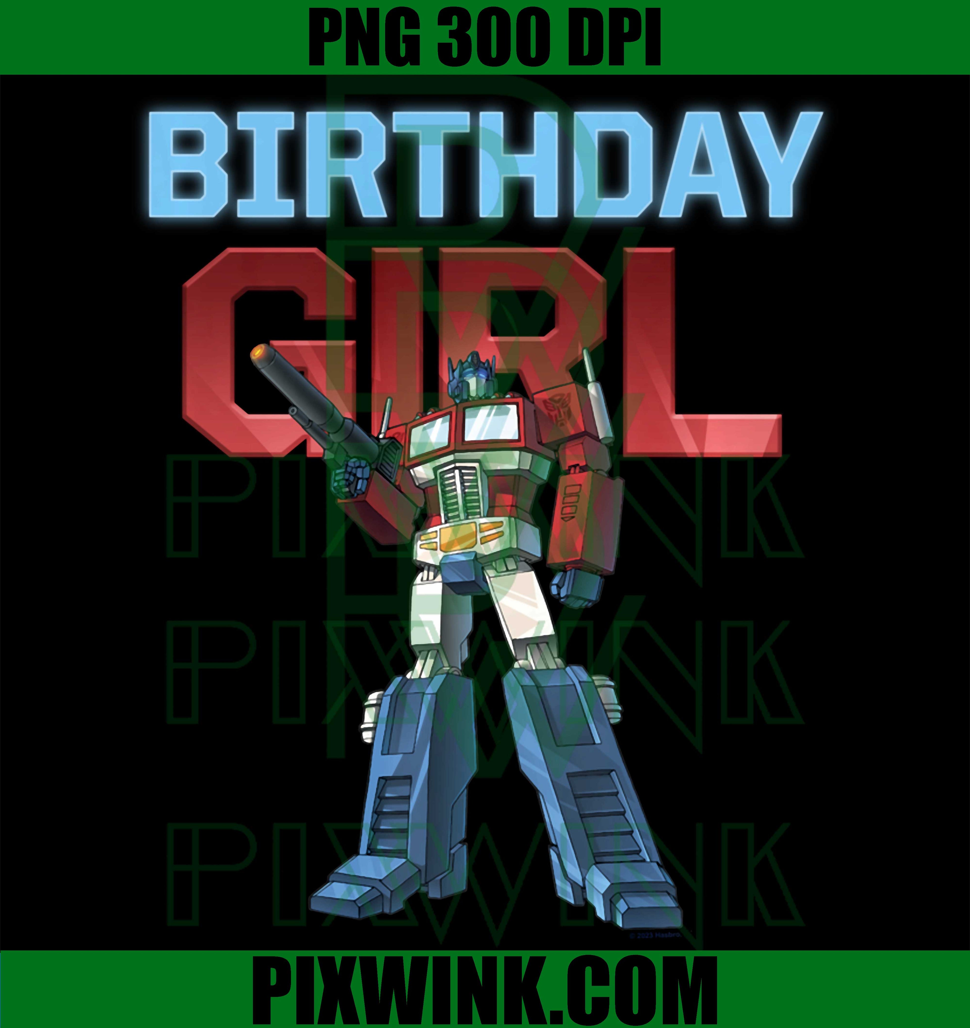 Transformers Birthday Girl PNG, Optimus Prime Battle Mood PNG