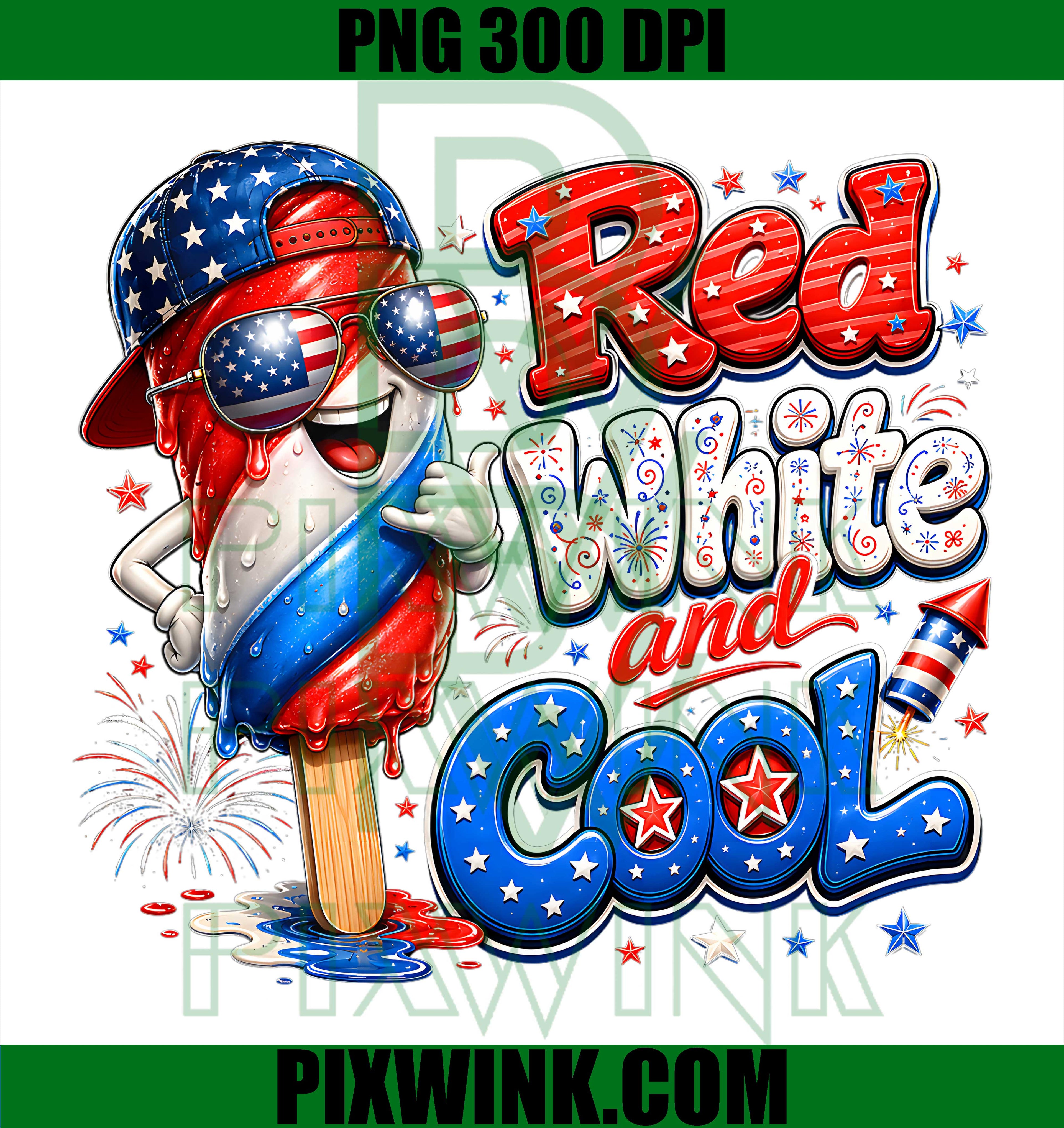 Red White and Cool Funny Kids PNG,Patriotic 4th of July Boys PNG