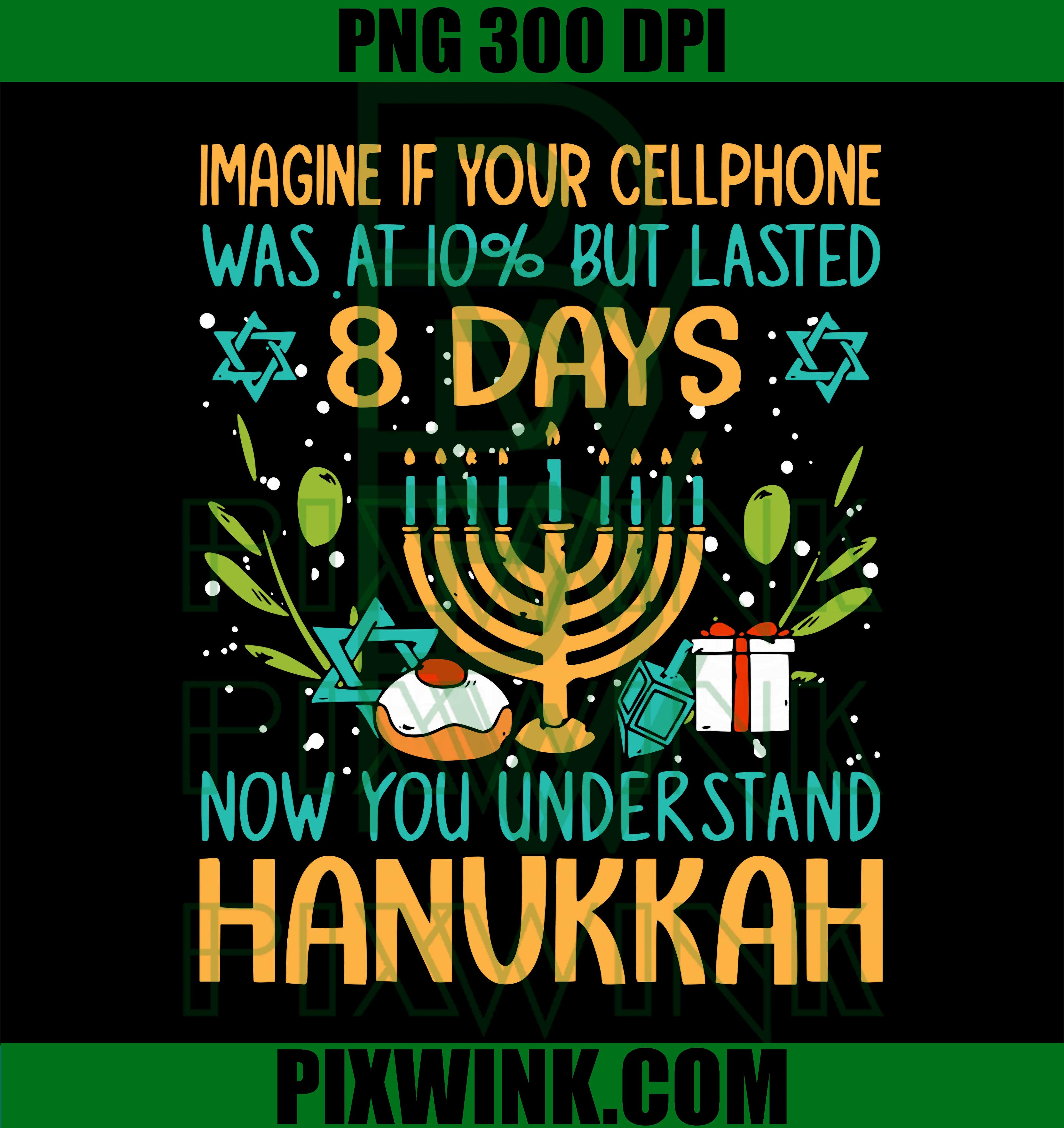 Imagine If Your Cellphone was at 10 Chanukah Hanukkah PNG